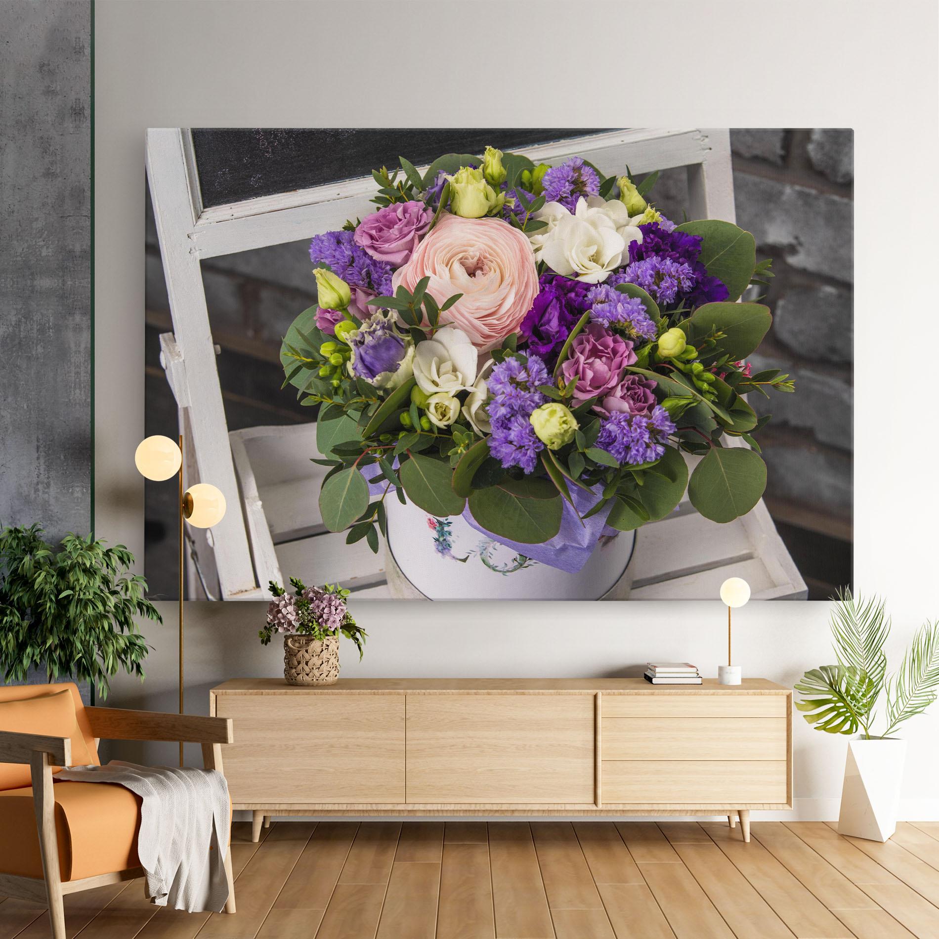 Картина на платно Big Pink Rose Bouquet mockup 9