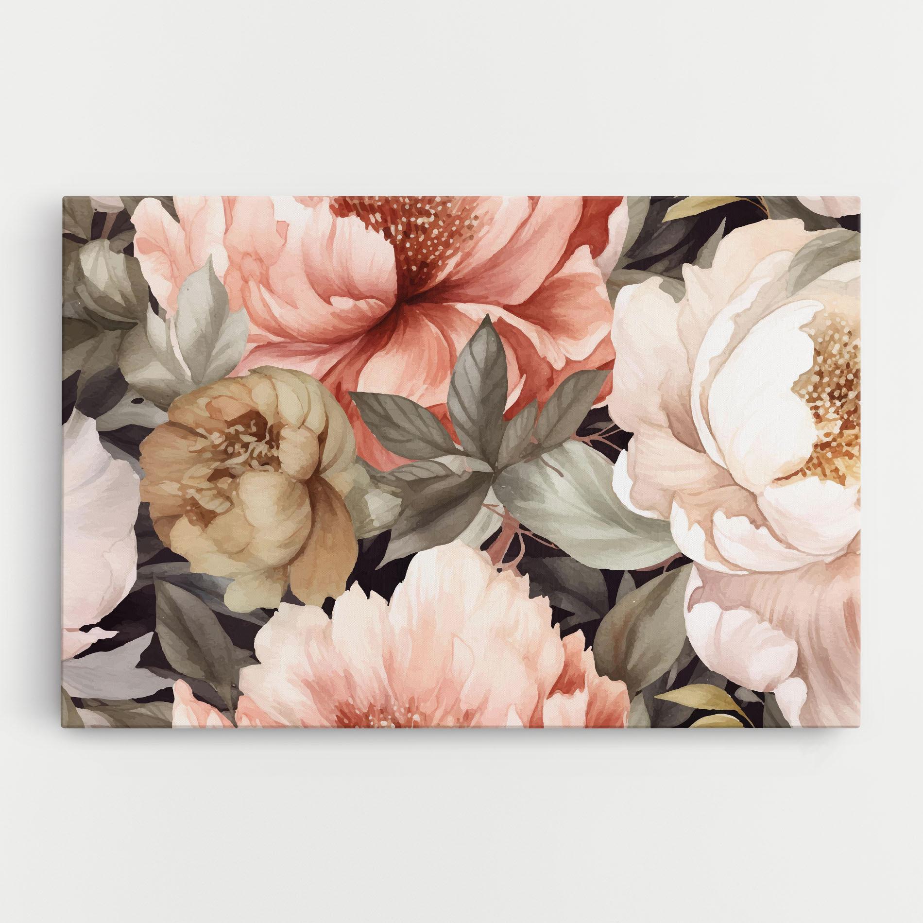 Картина на платно Cream Pink Peony mockup 0