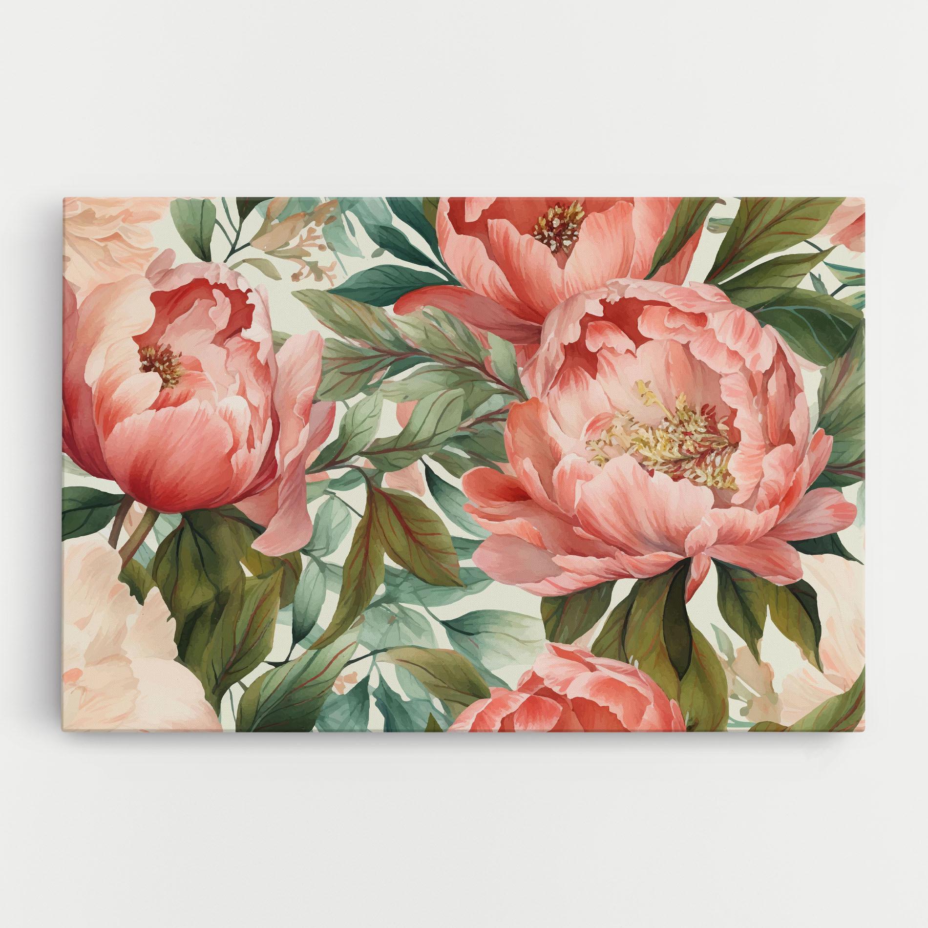 Картина на платно Light Red Peony mockup 0