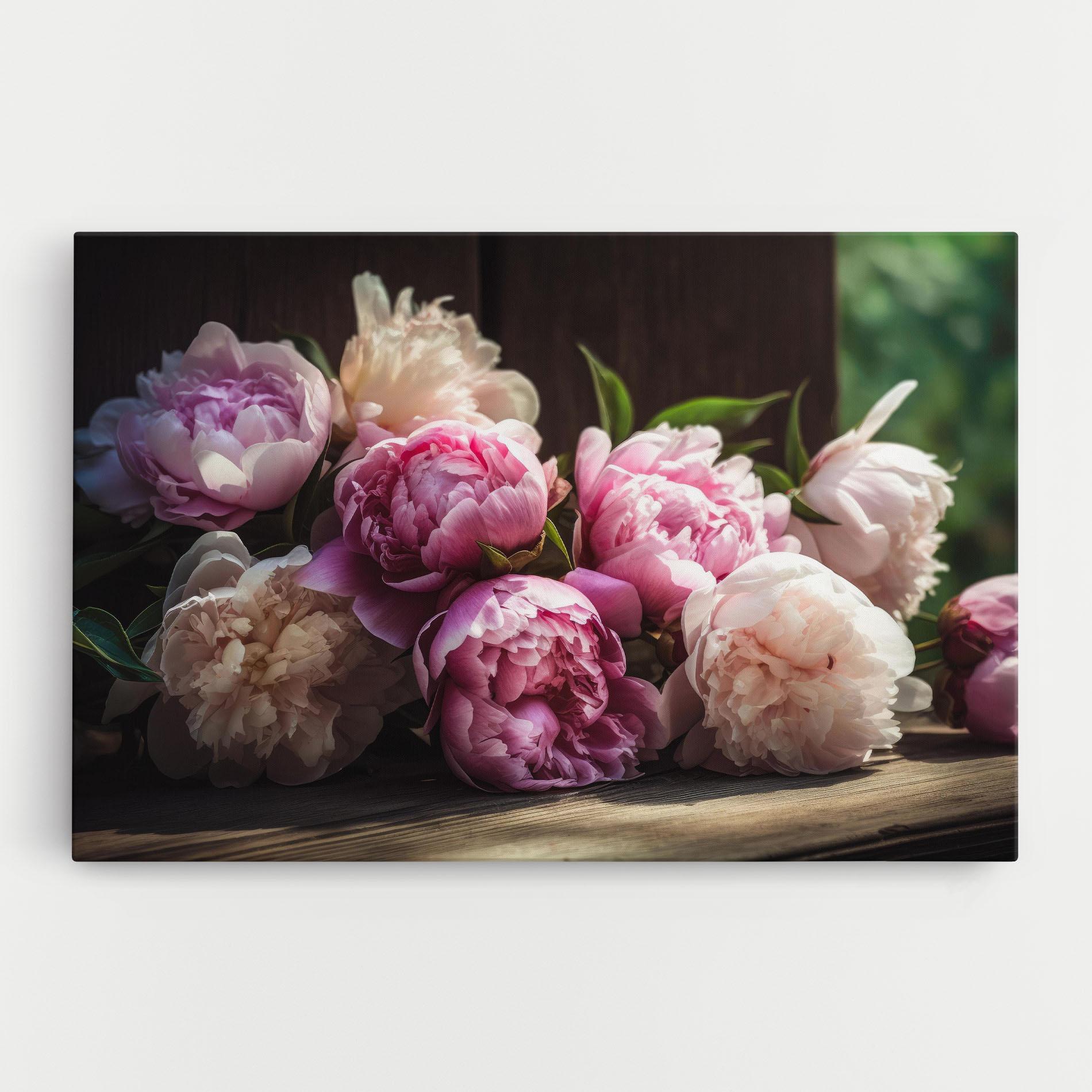 Картина на платно Peonies On The Table mockup 0