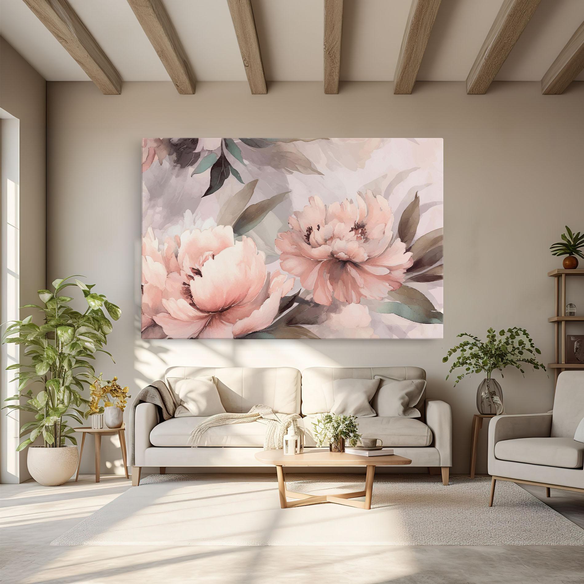 Картина на платно Dreamy Peony Art mockup 6