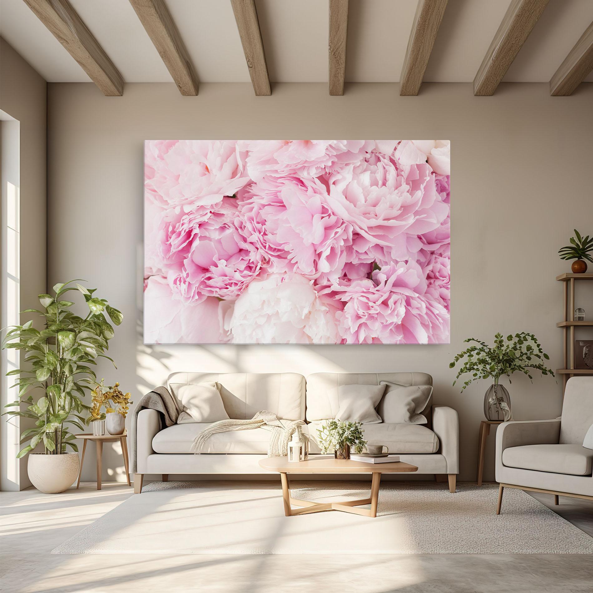 Картина на платно Dreamy Pink Pastel Peony mockup 6