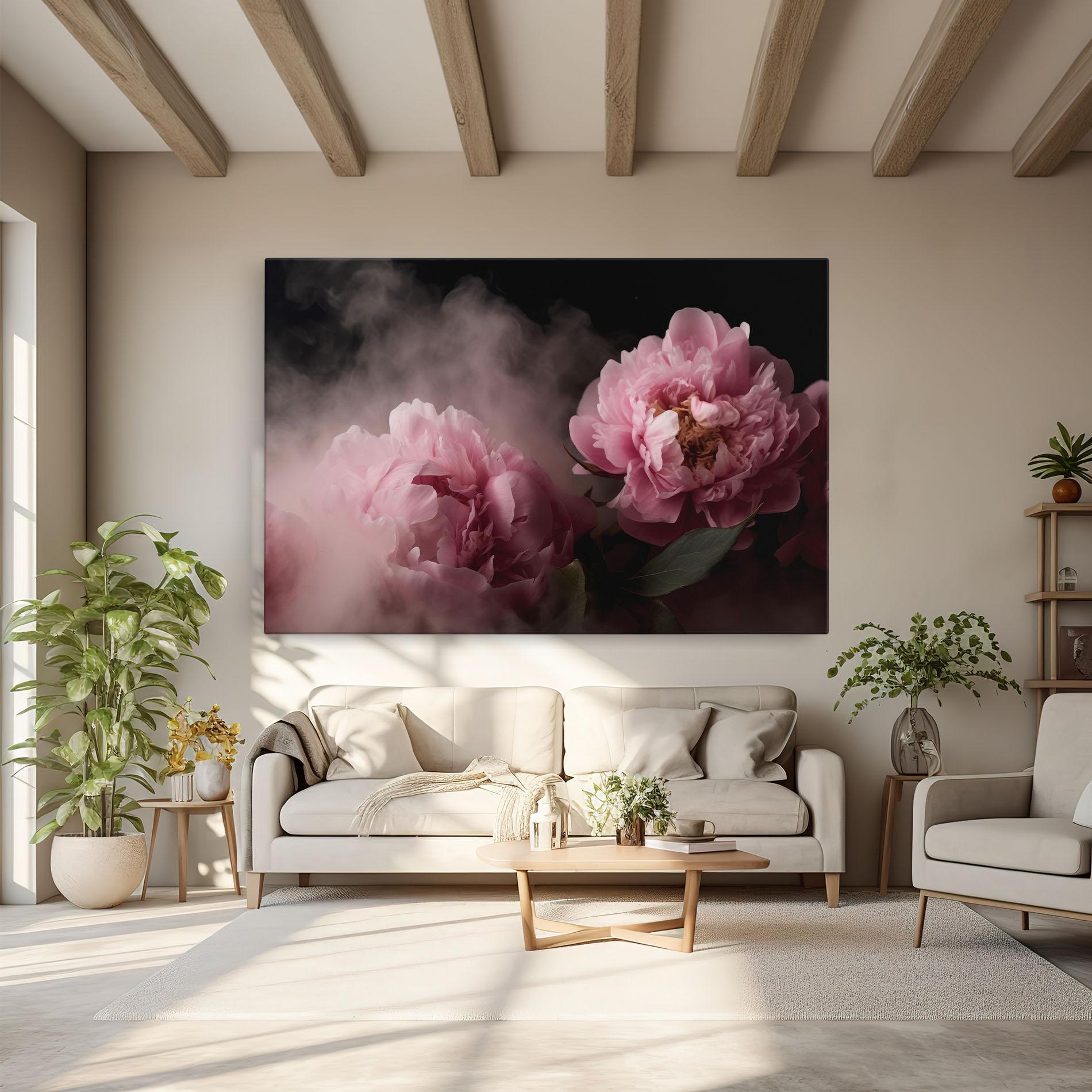Картина на платно Peony In Smoke mockup 6