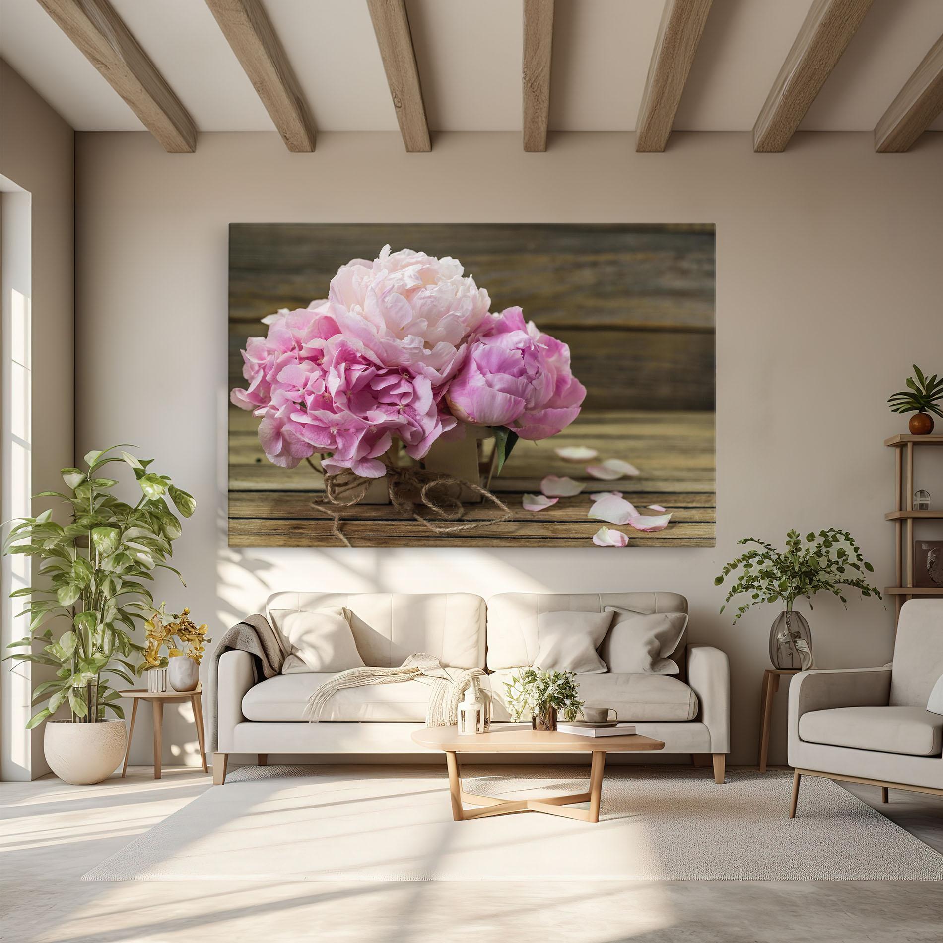 Картина на платно Peony On Table mockup 6