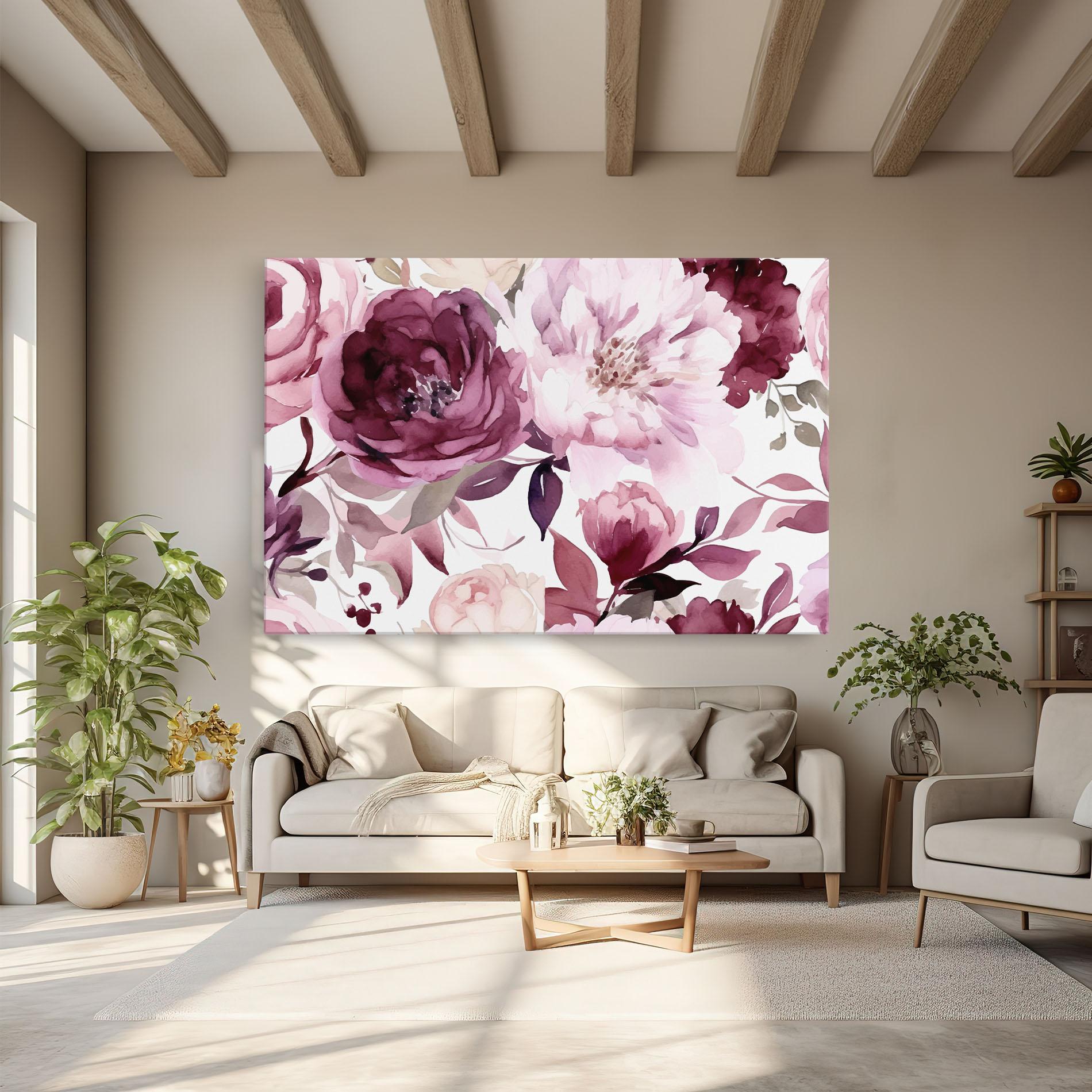 Картина на платно Peony Pink Purple mockup 6