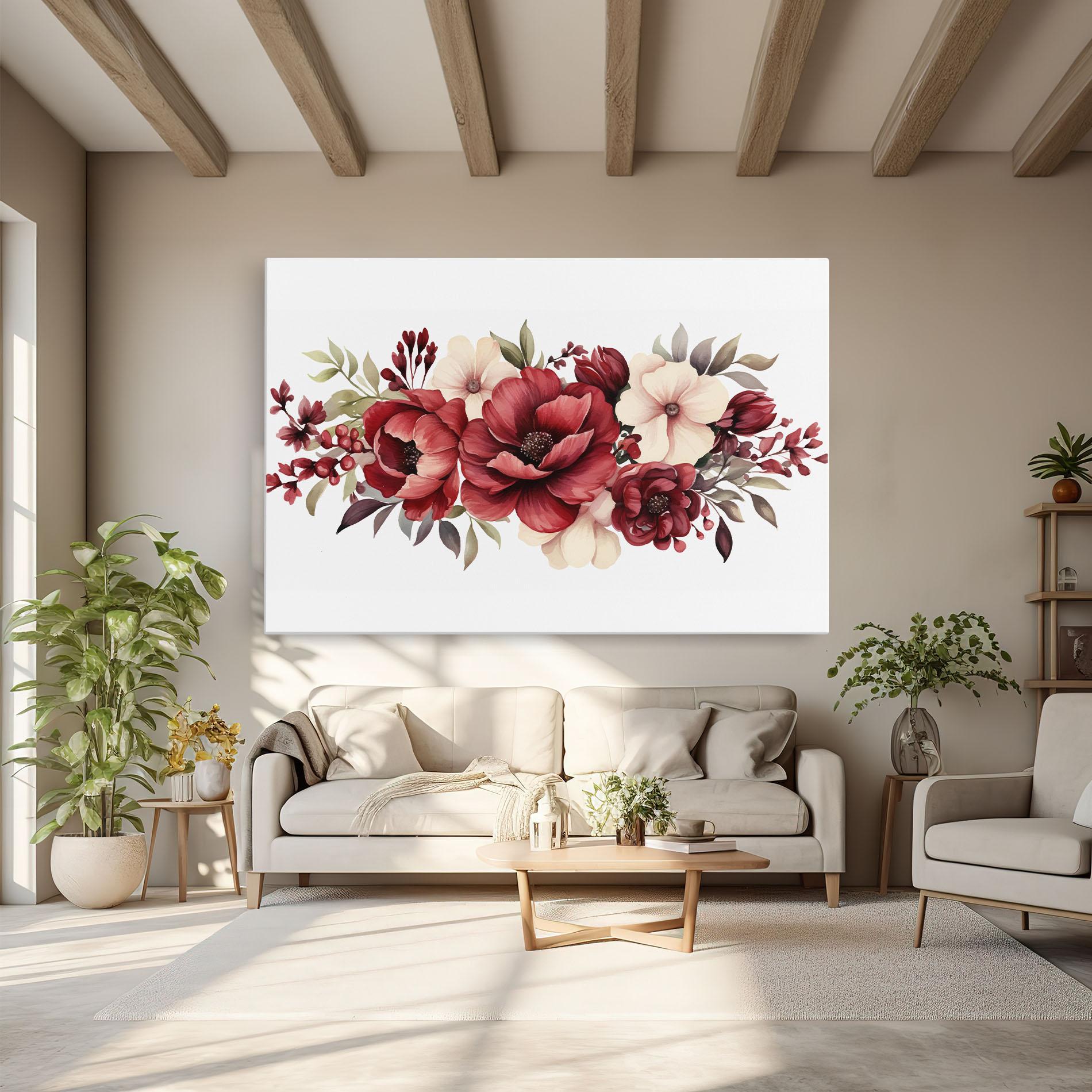 Картина на платно Red Peony mockup 6