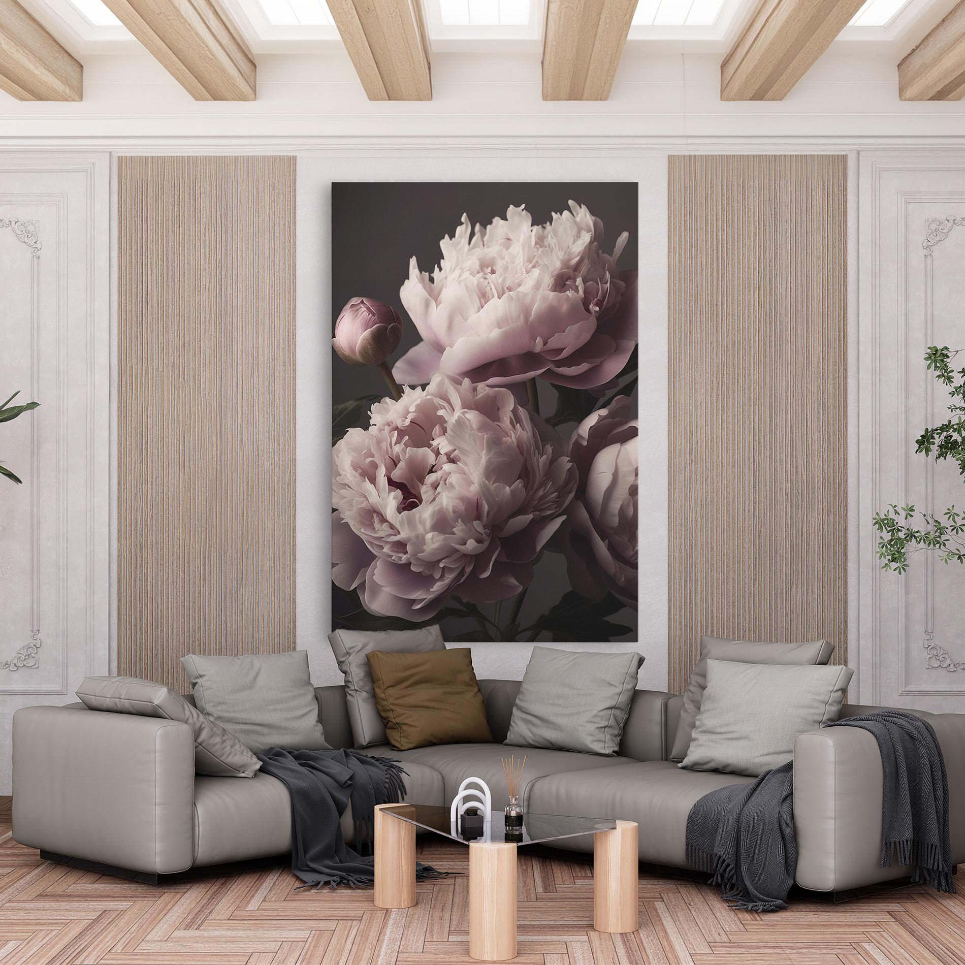 Картина на платно Grey Pastel Pink Peony mockup 6