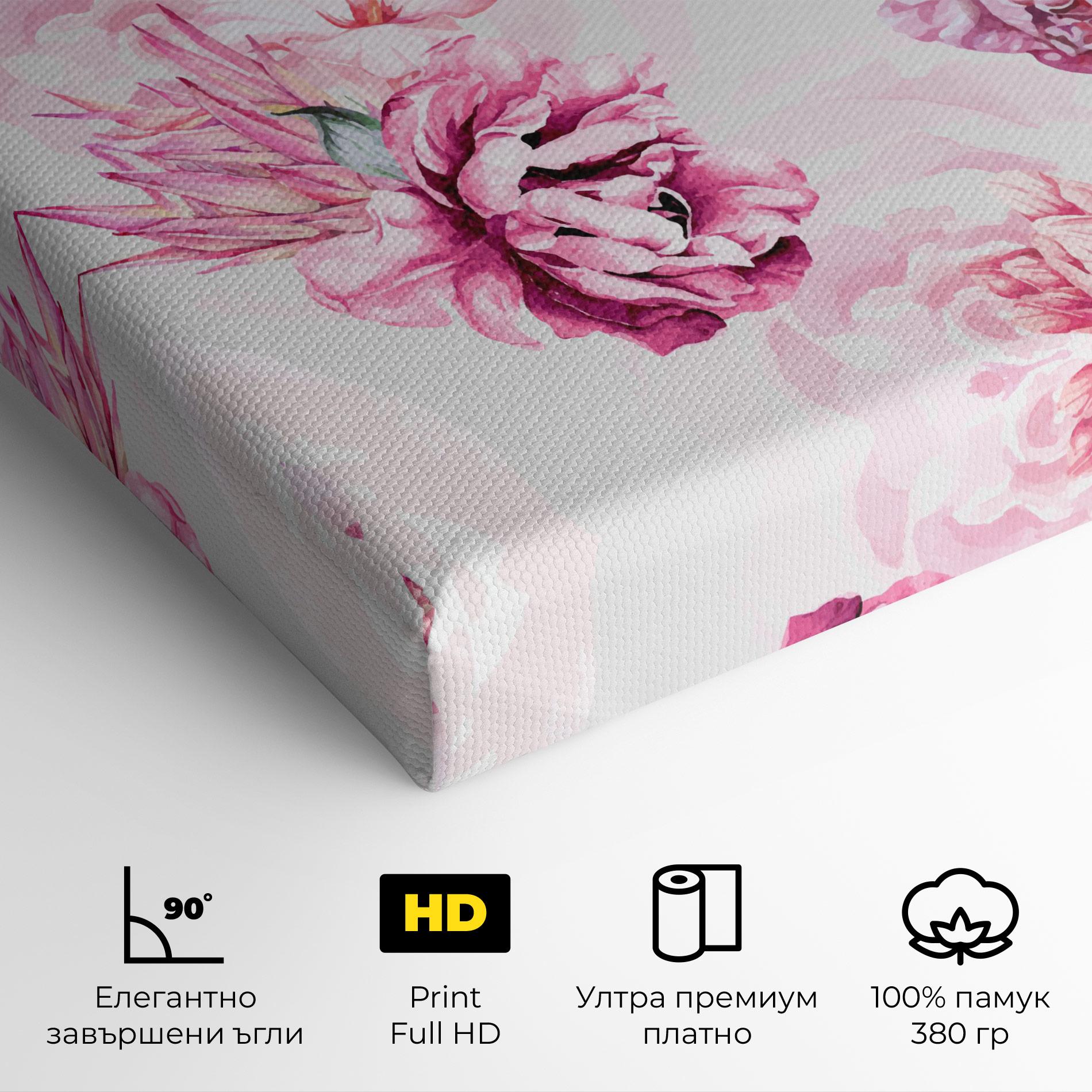 Картина на платно Blooming Peony mockup 4