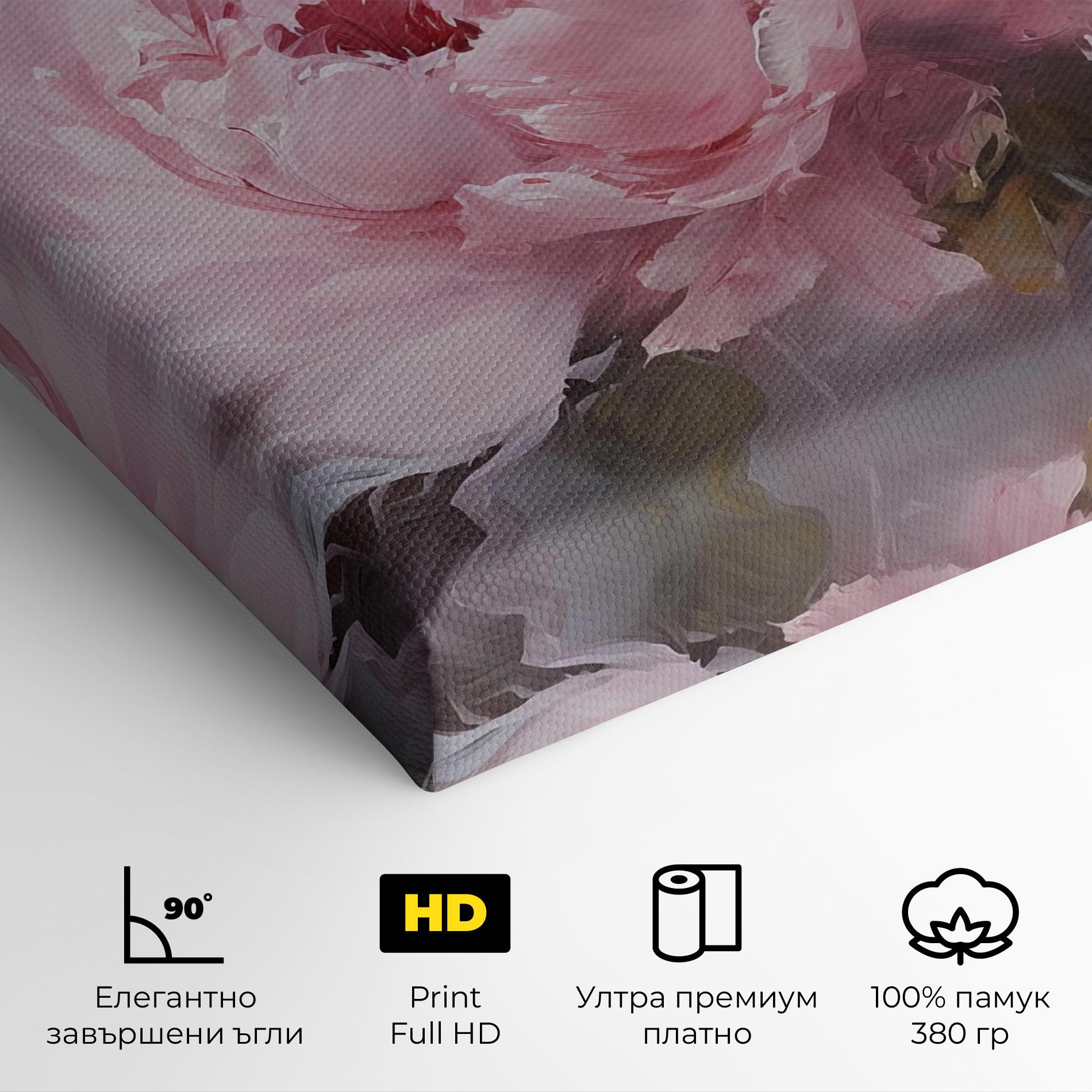 Картина на платно Dreamy Painting Peony mockup 4