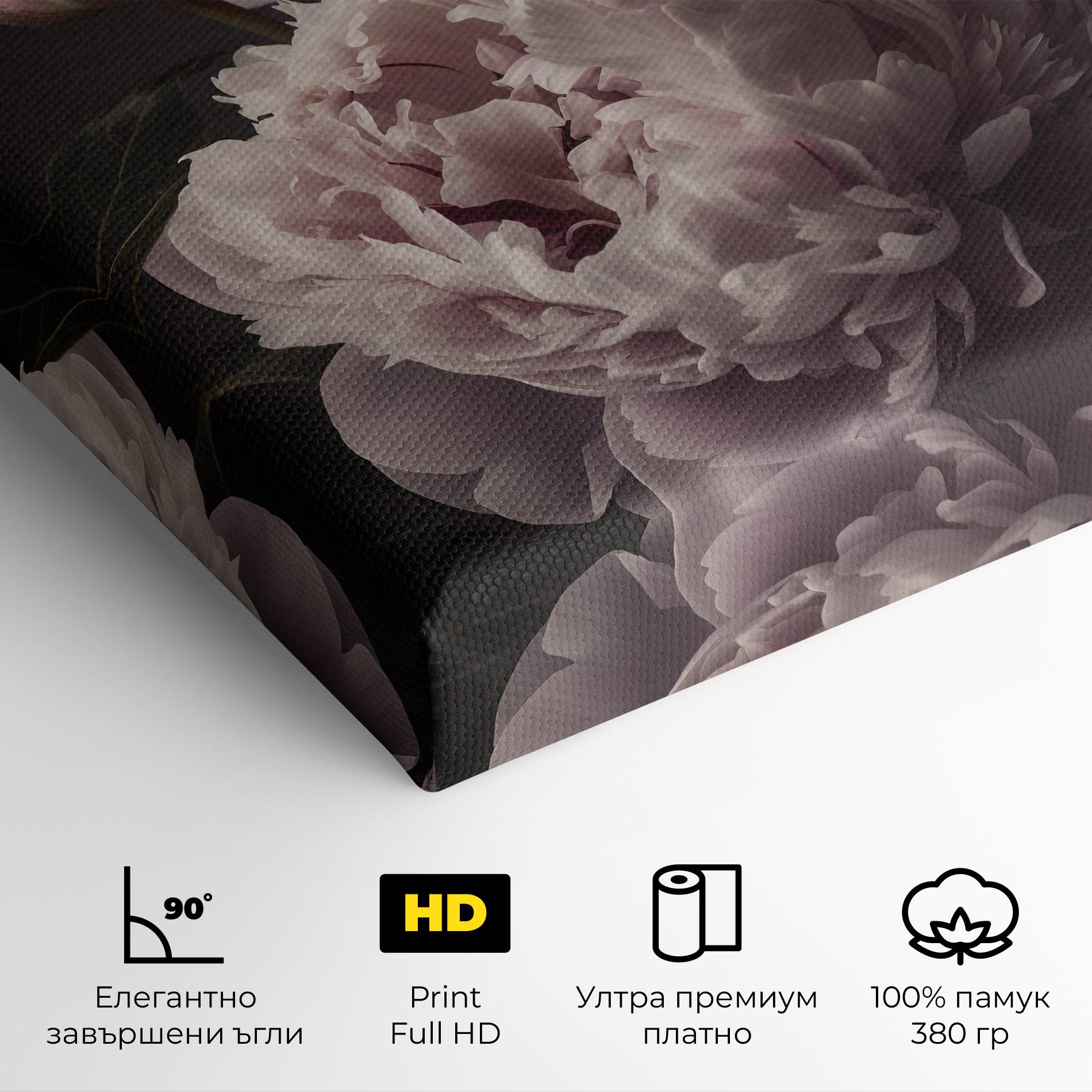 Картина на платно Grey Pastel Pink Peony mockup 4
