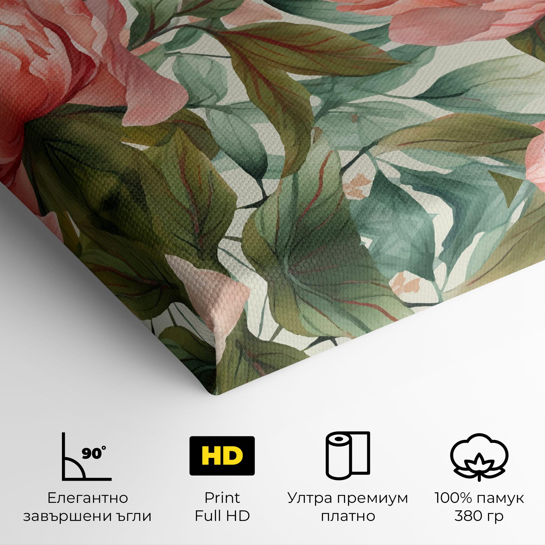 Картина на платно Light Red Peony mockup 4