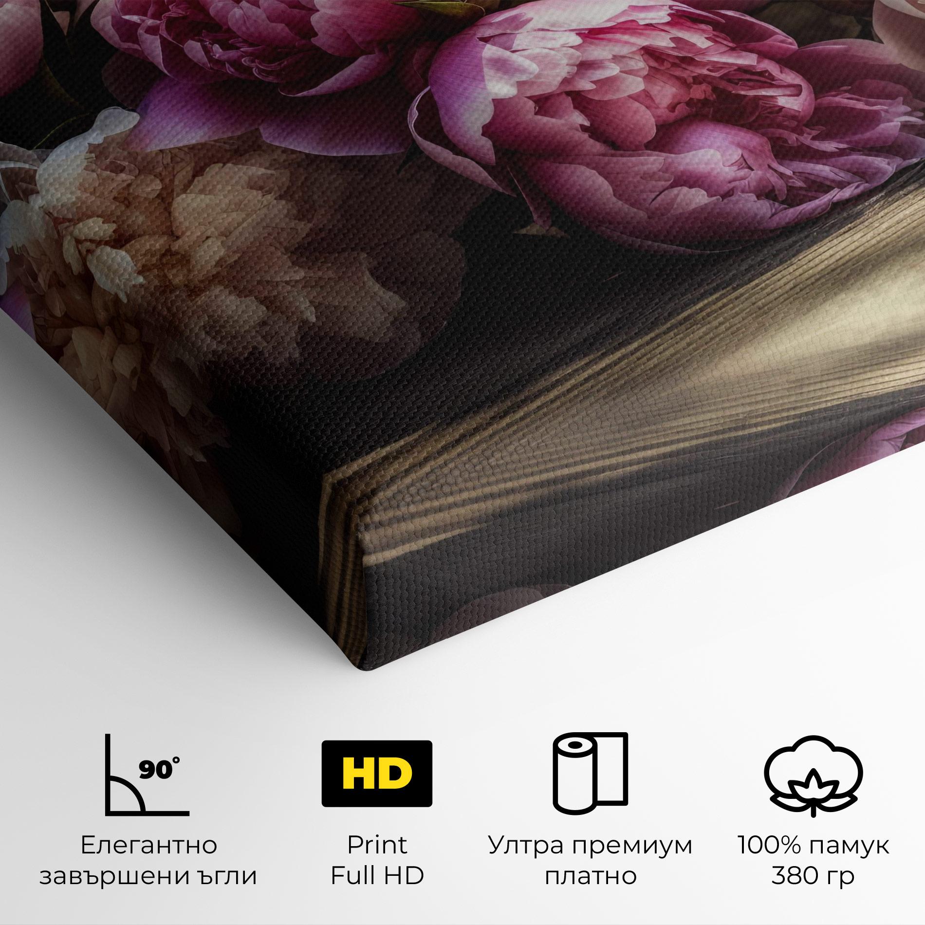 Картина на платно Peonies On The Table mockup 4