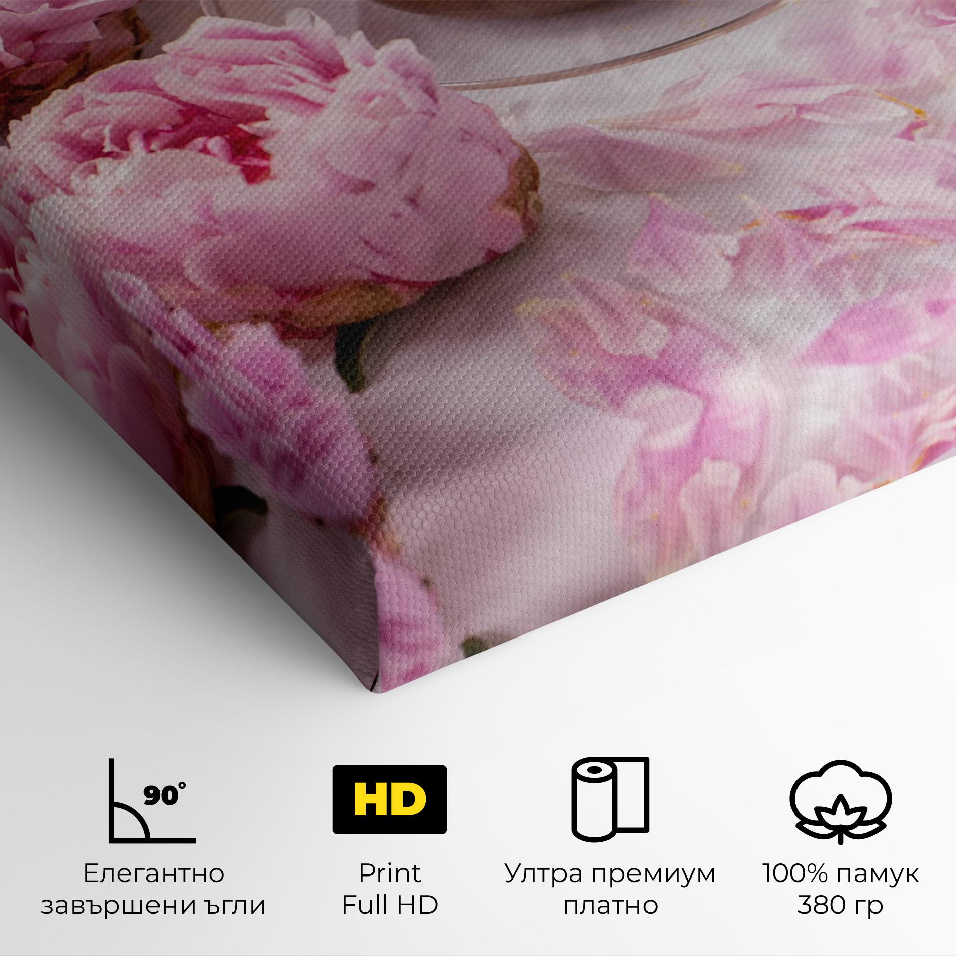 Картина на платно Peony And Coffee mockup 4