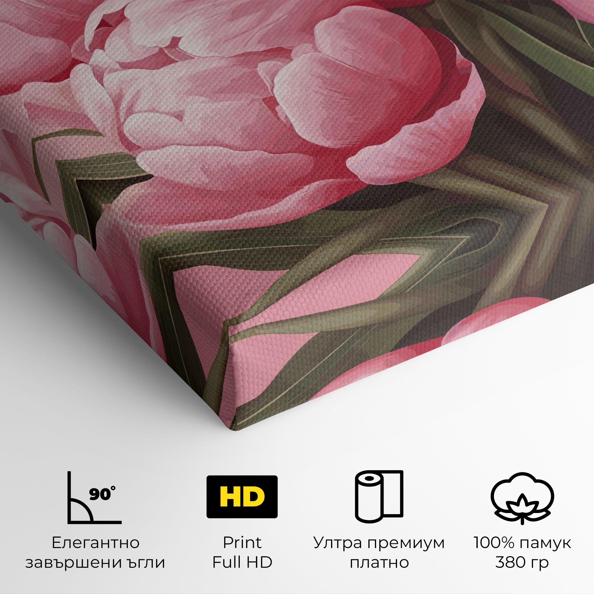 Картина на платно Peony On Pink mockup 4