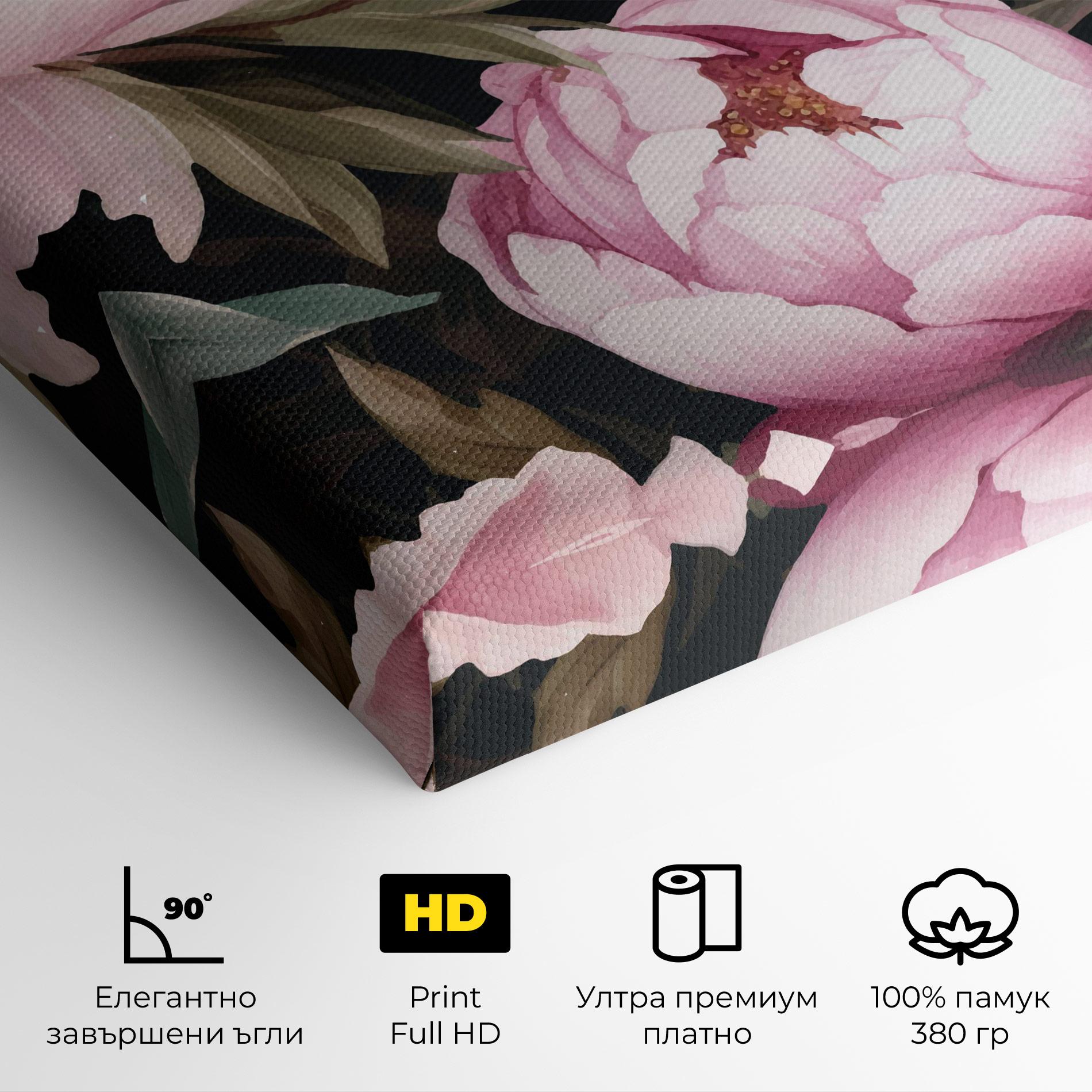 Картина на платно Peony Paint mockup 4
