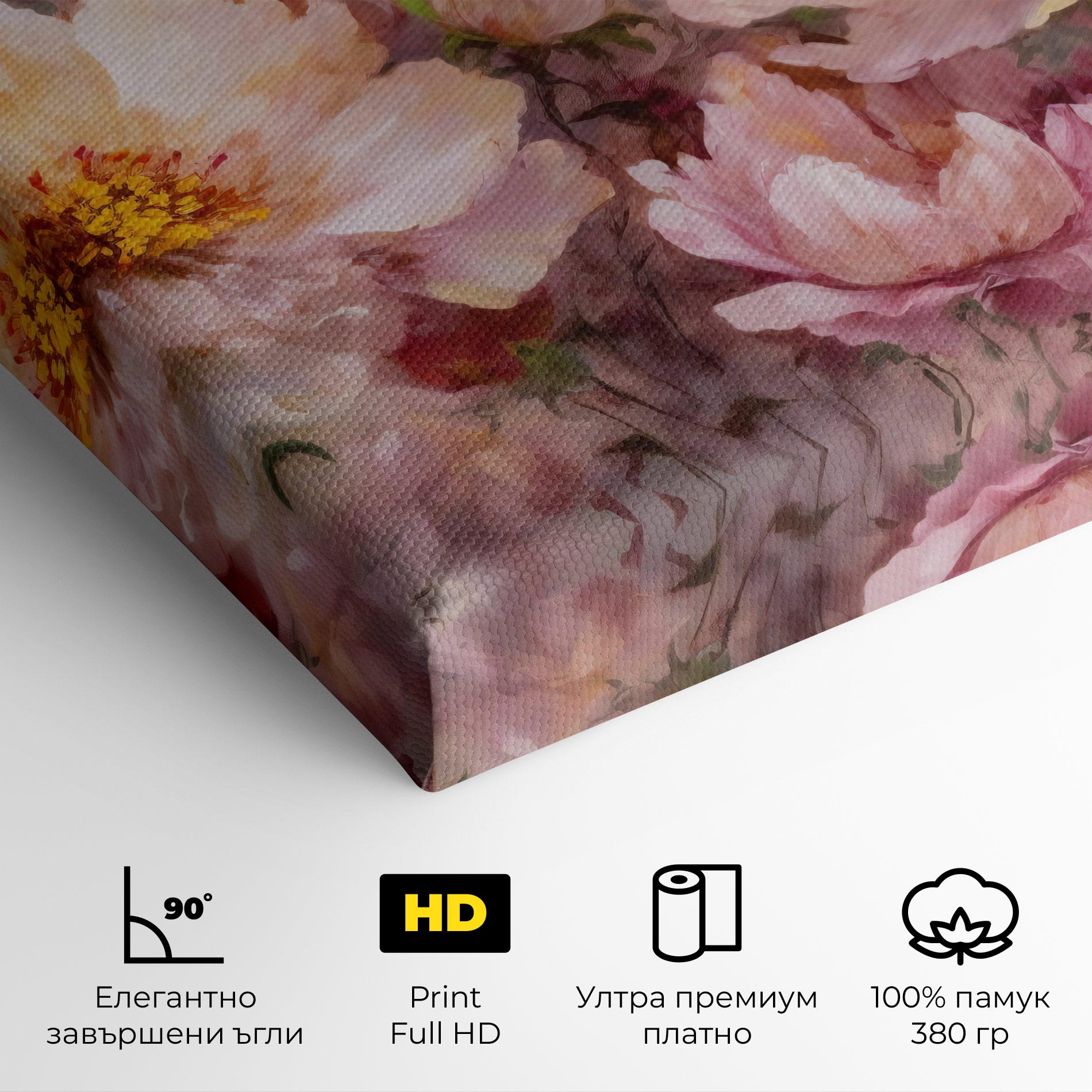Картина на платно Peony Painting Art mockup 4
