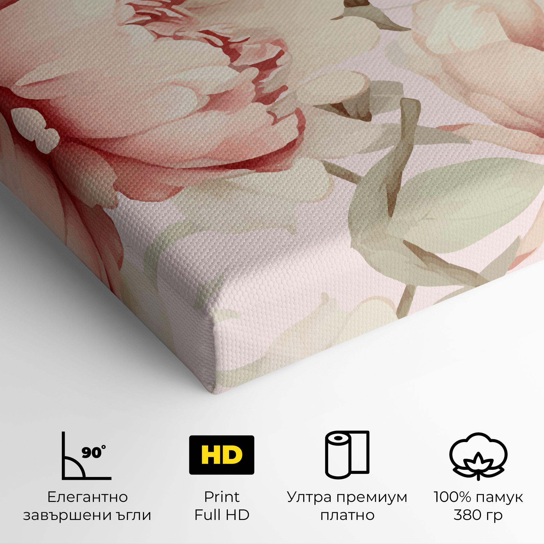 Картина на платно Pink Pretty Peony mockup 4