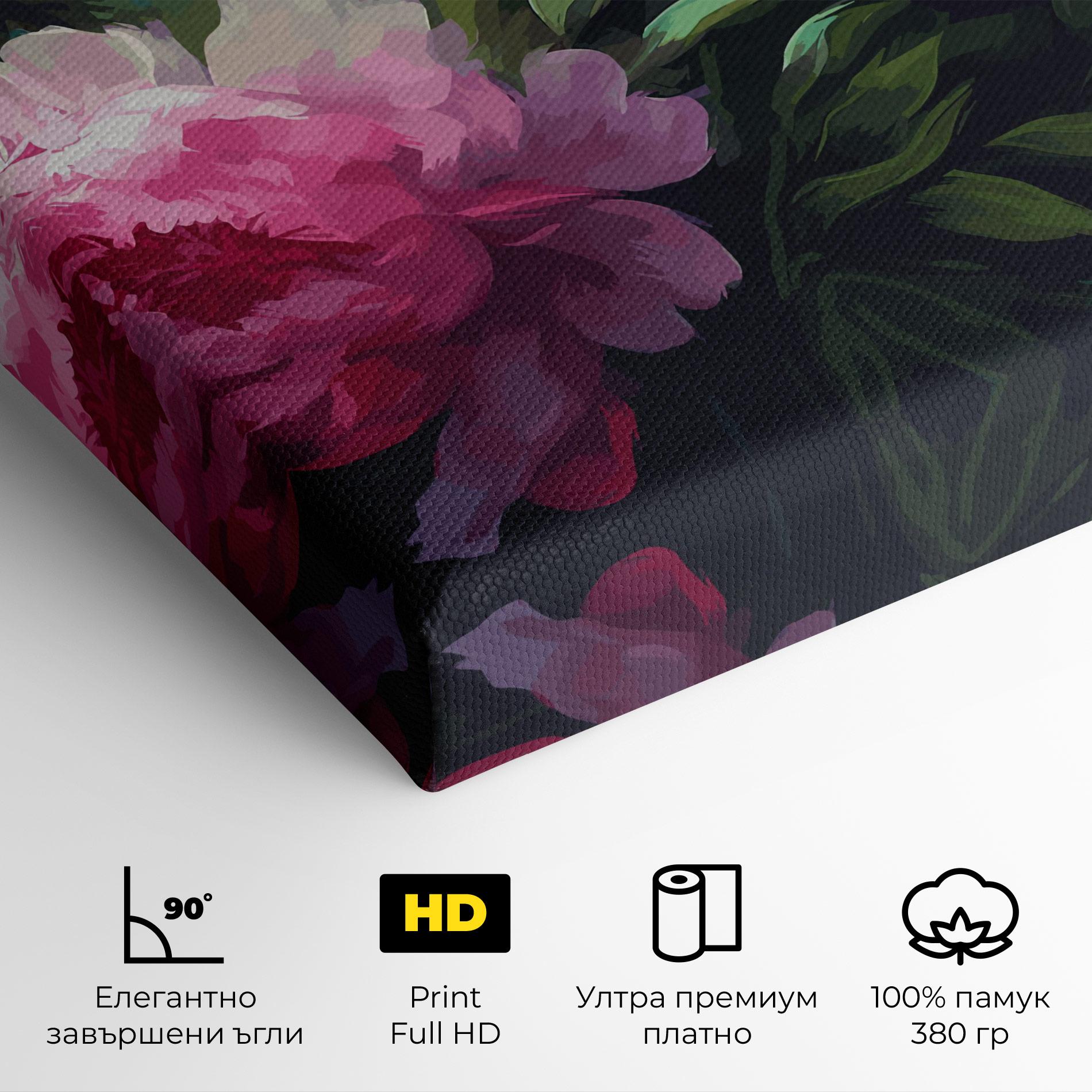 Картина на платно Pretty Peony Paint mockup 4