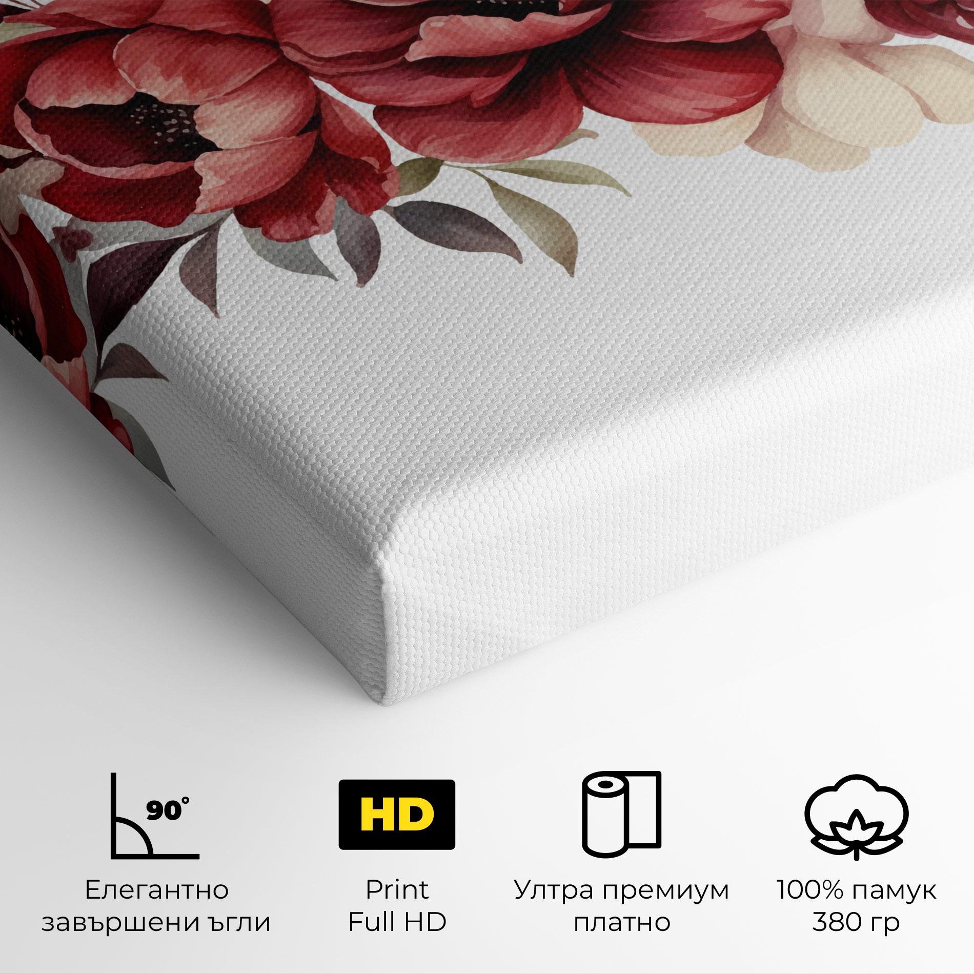 Картина на платно Red Peony mockup 4