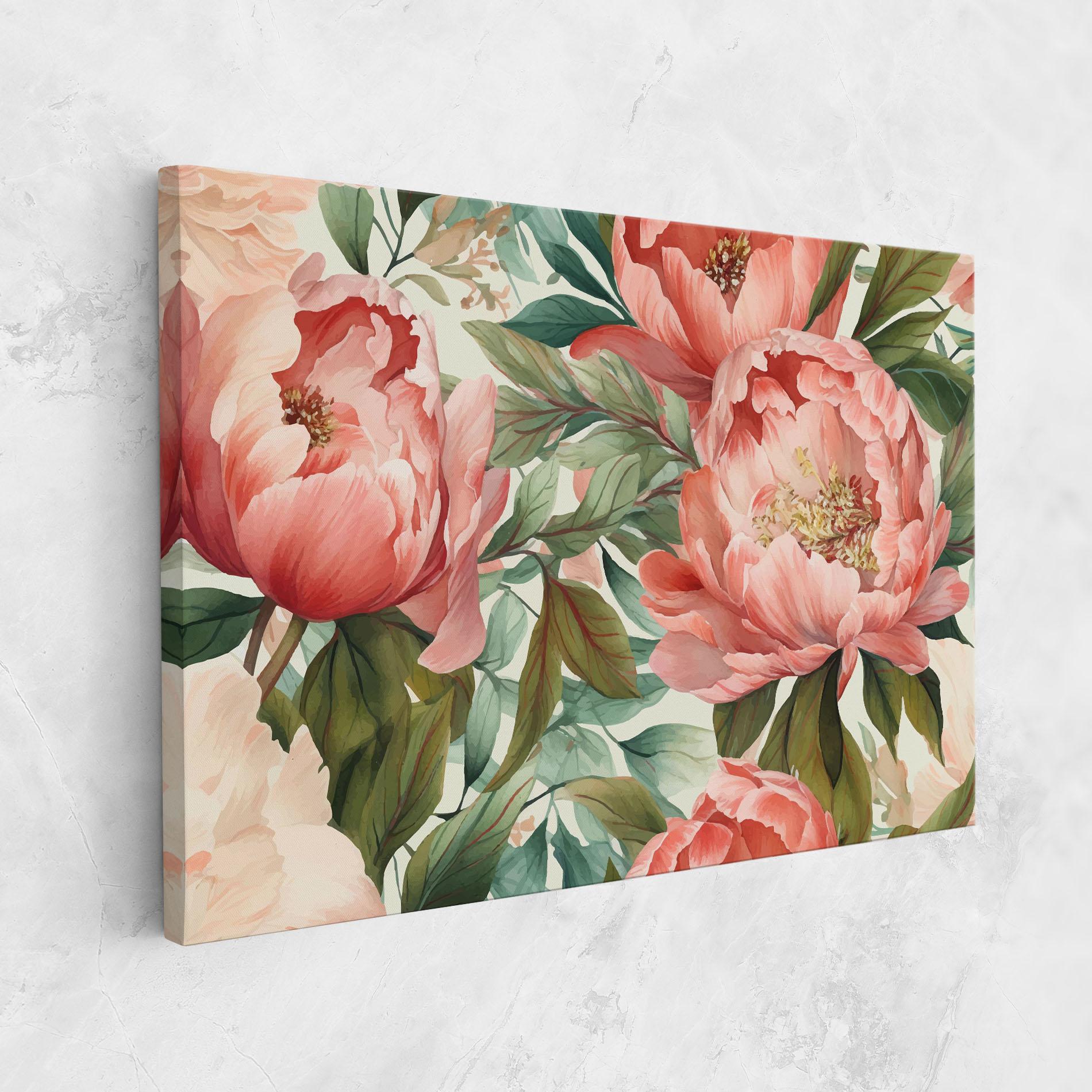 Картина на платно Light Red Peony mockup 1