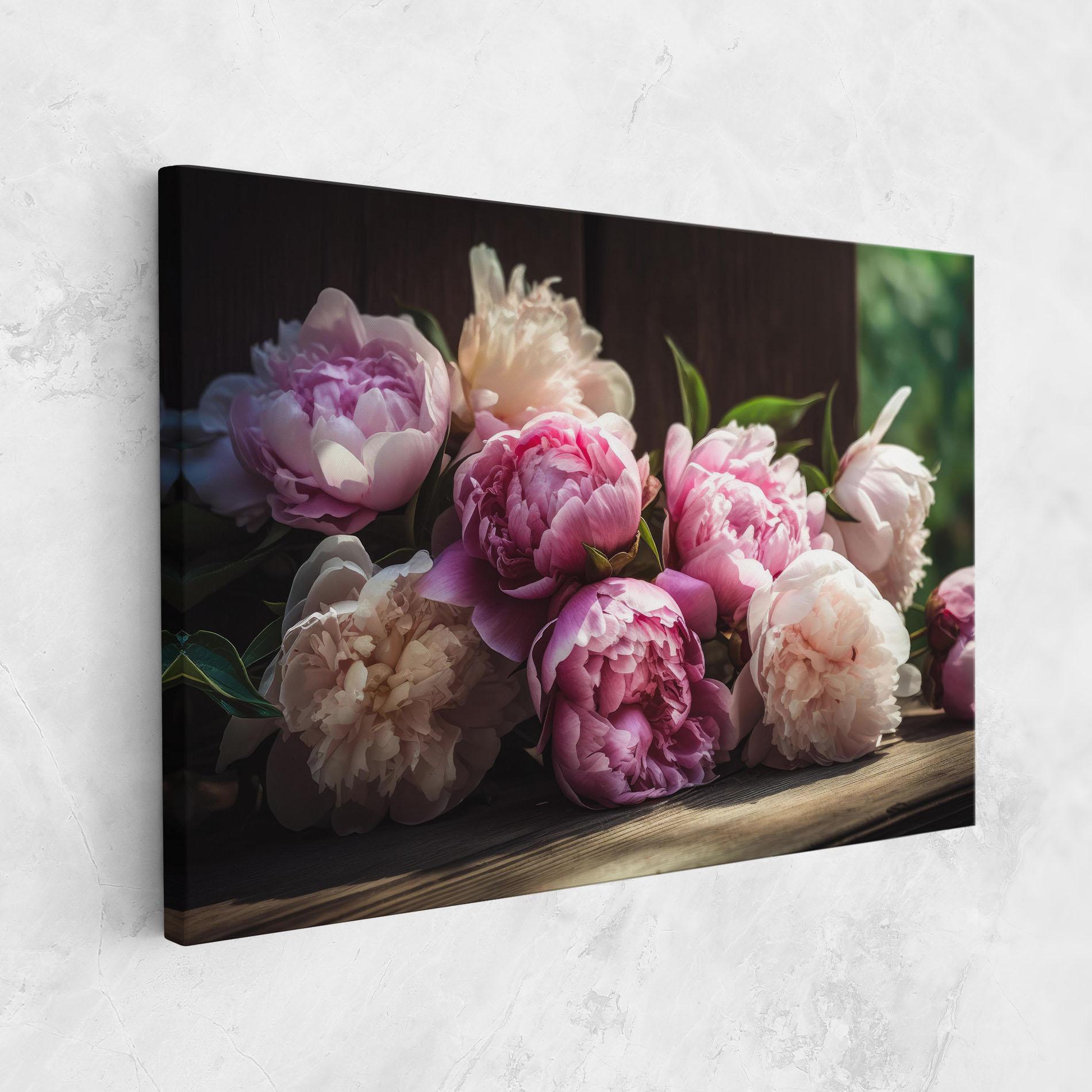 Картина на платно Peonies On The Table mockup 1
