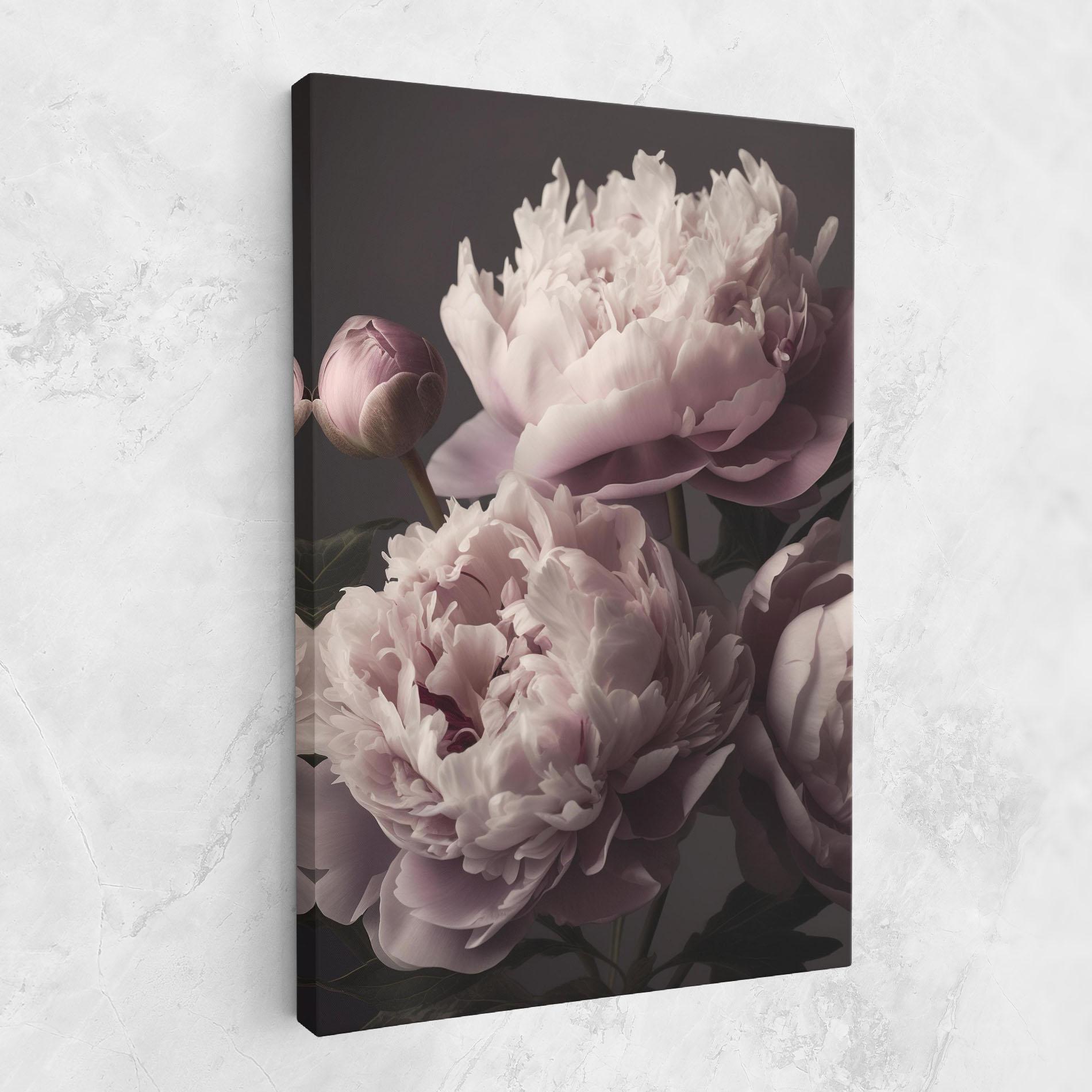 Картина на платно Grey Pastel Pink Peony mockup 1