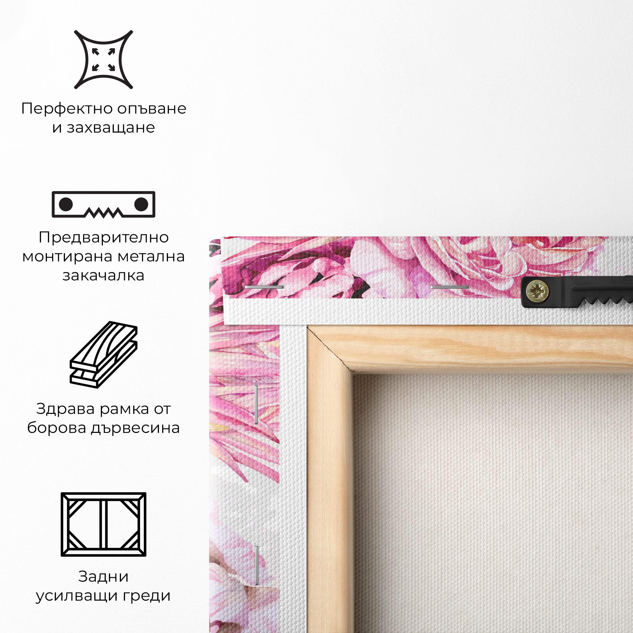 Картина на платно Blooming Peony mockup 5