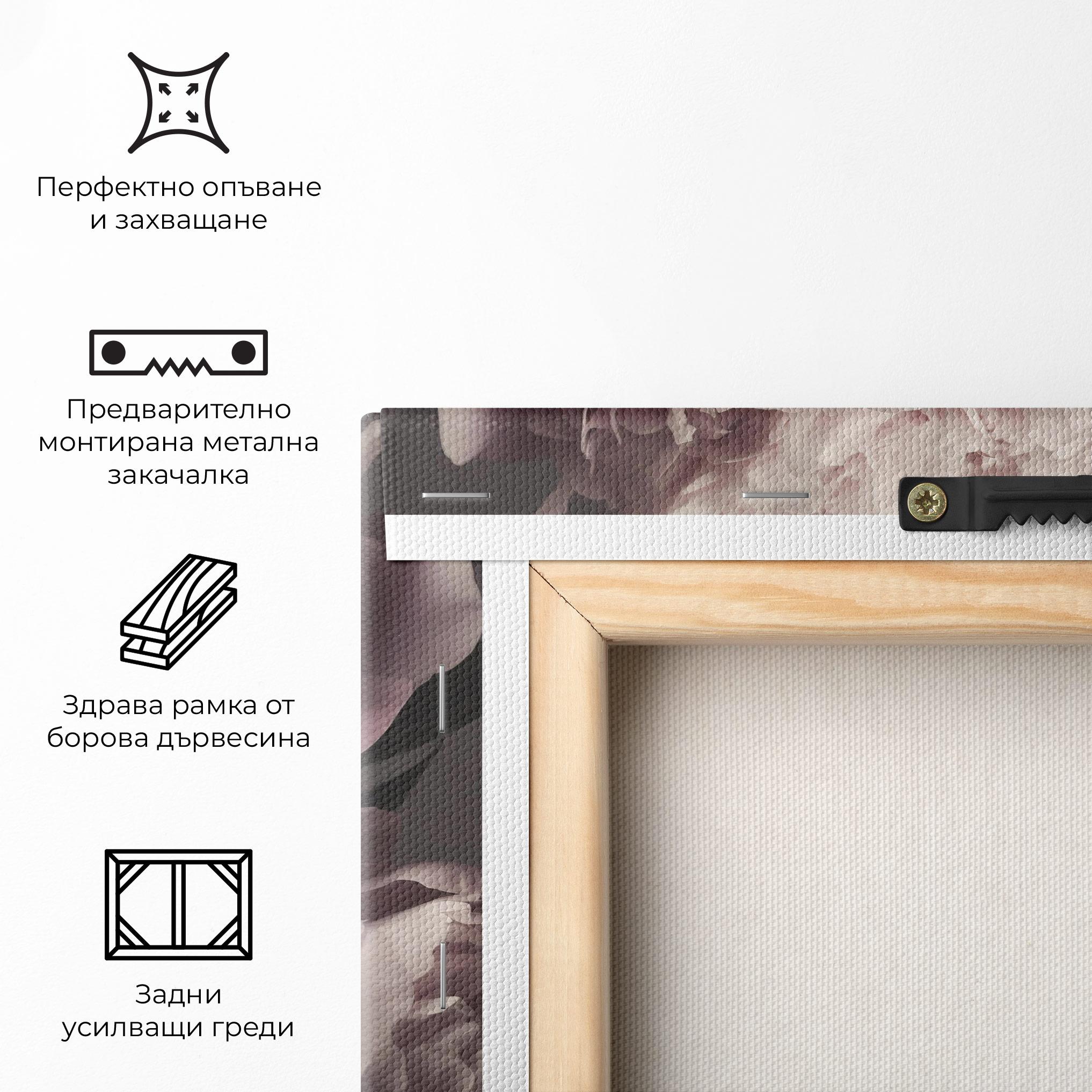 Картина на платно Grey Pastel Pink Peony mockup 5