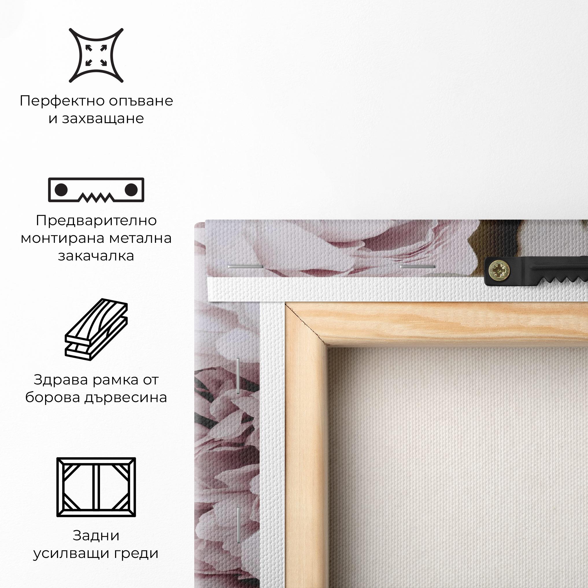 Картина на платно Grey Peony Bouquet mockup 5