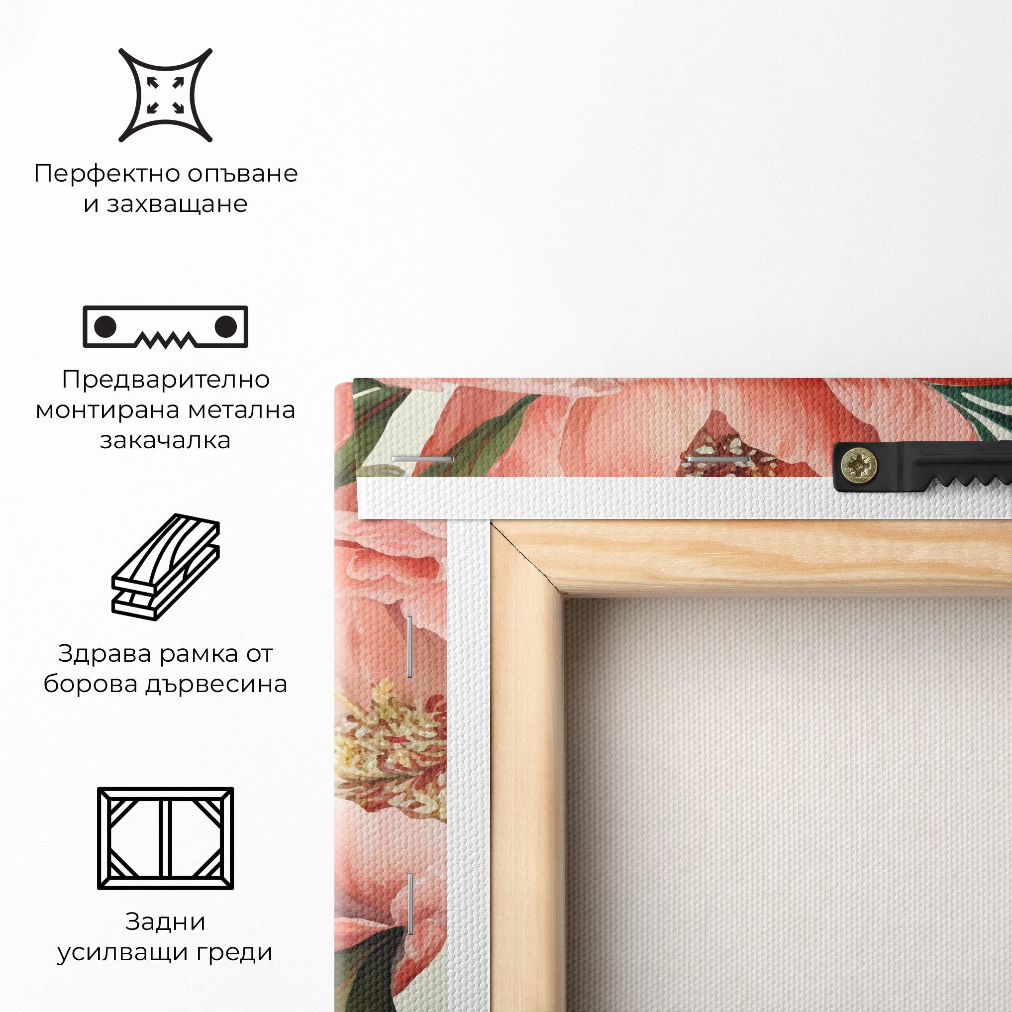 Картина на платно Light Red Peony mockup 5