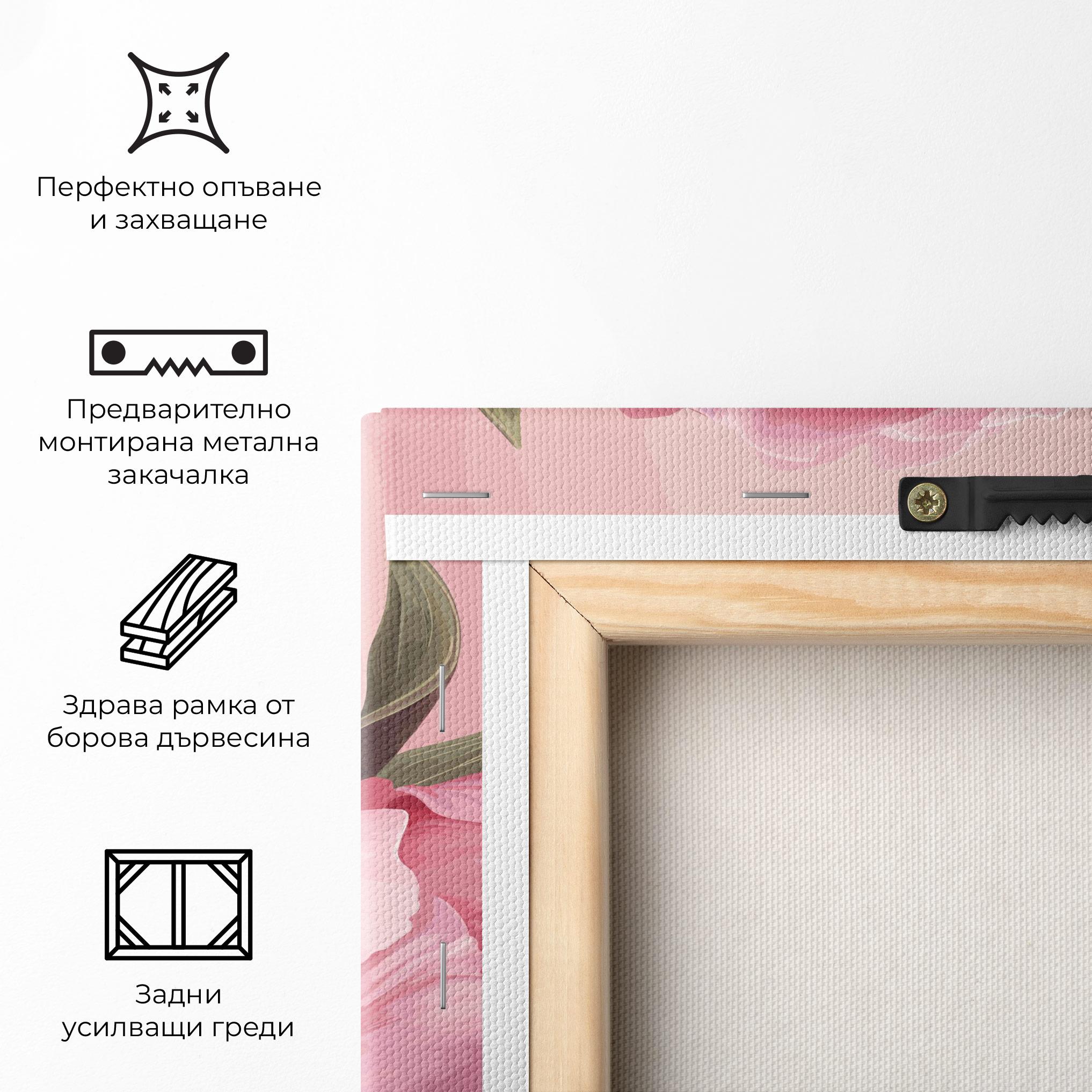 Картина на платно Peony On Pink mockup 5