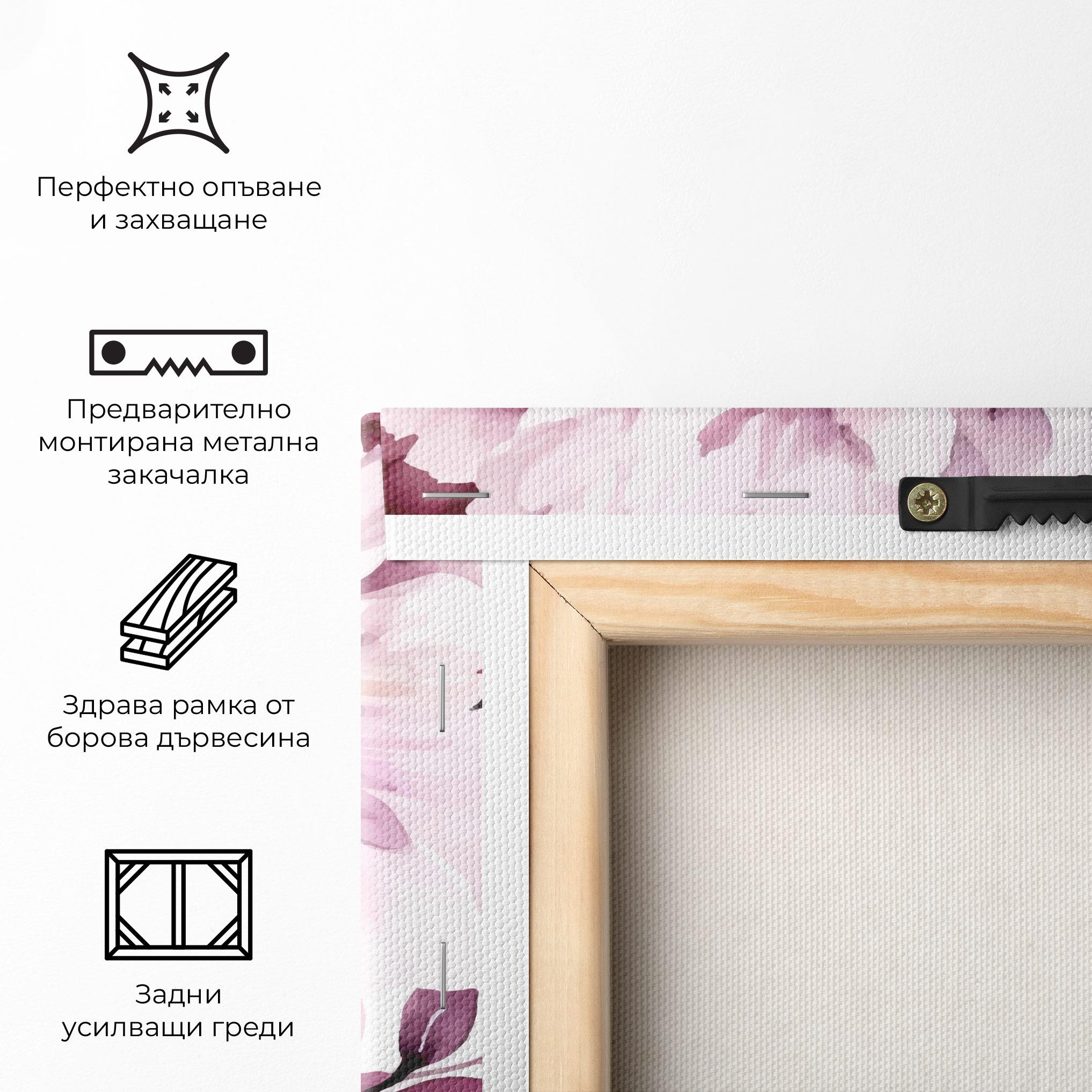 Картина на платно Peony Pink Purple mockup 5