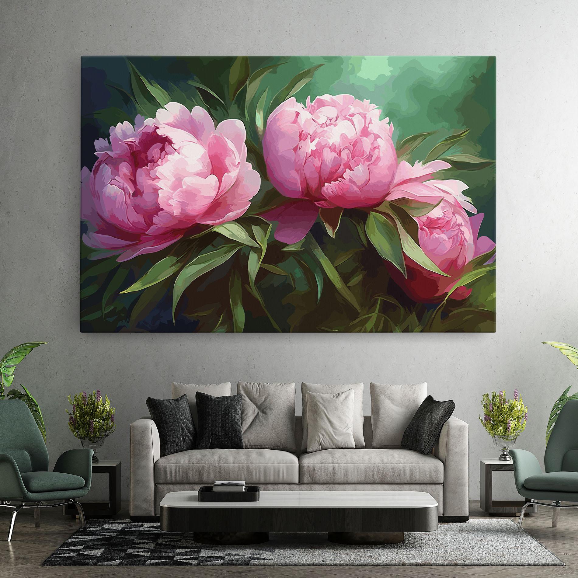 Картина на платно Peonies Art mockup 7