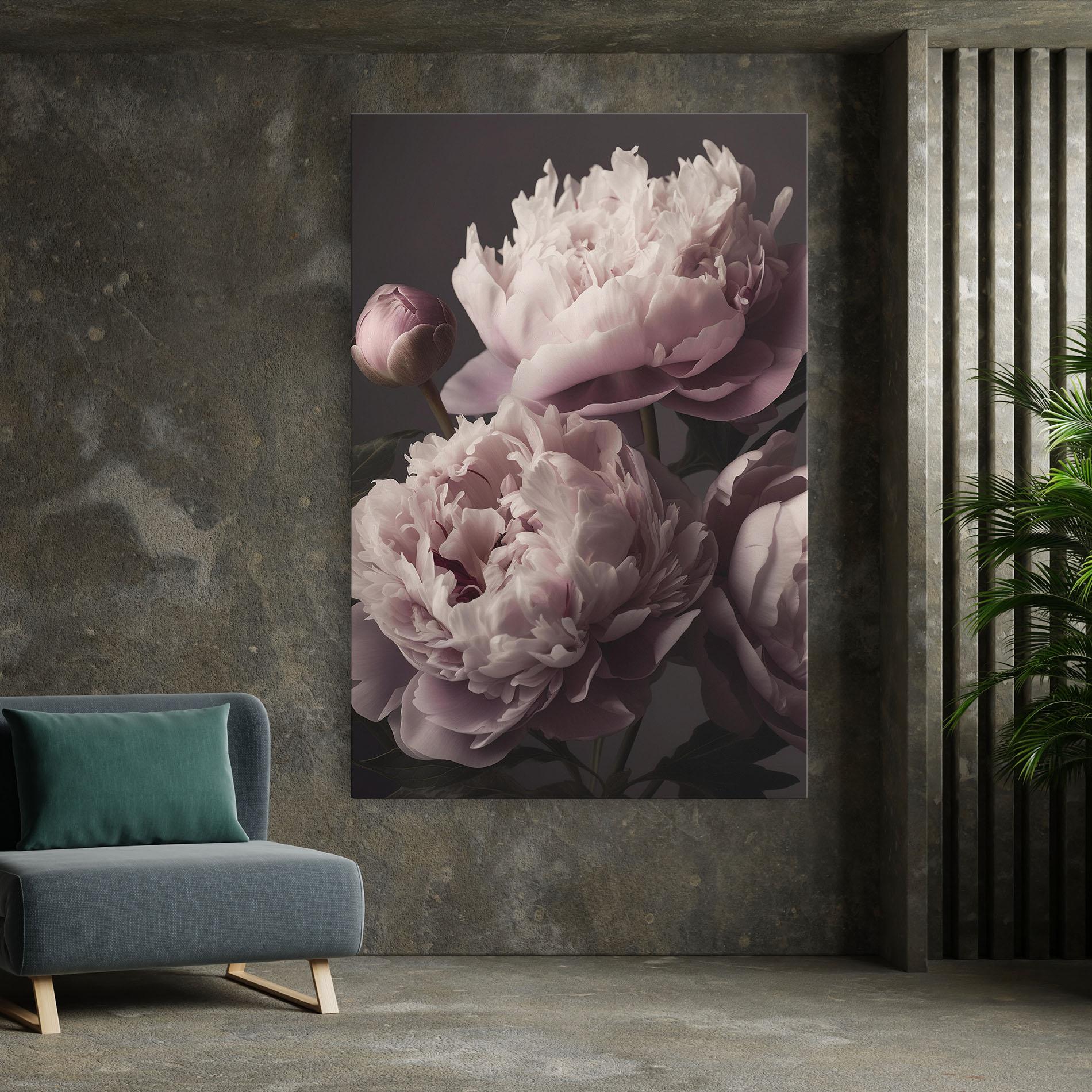 Картина на платно Grey Pastel Pink Peony mockup 7