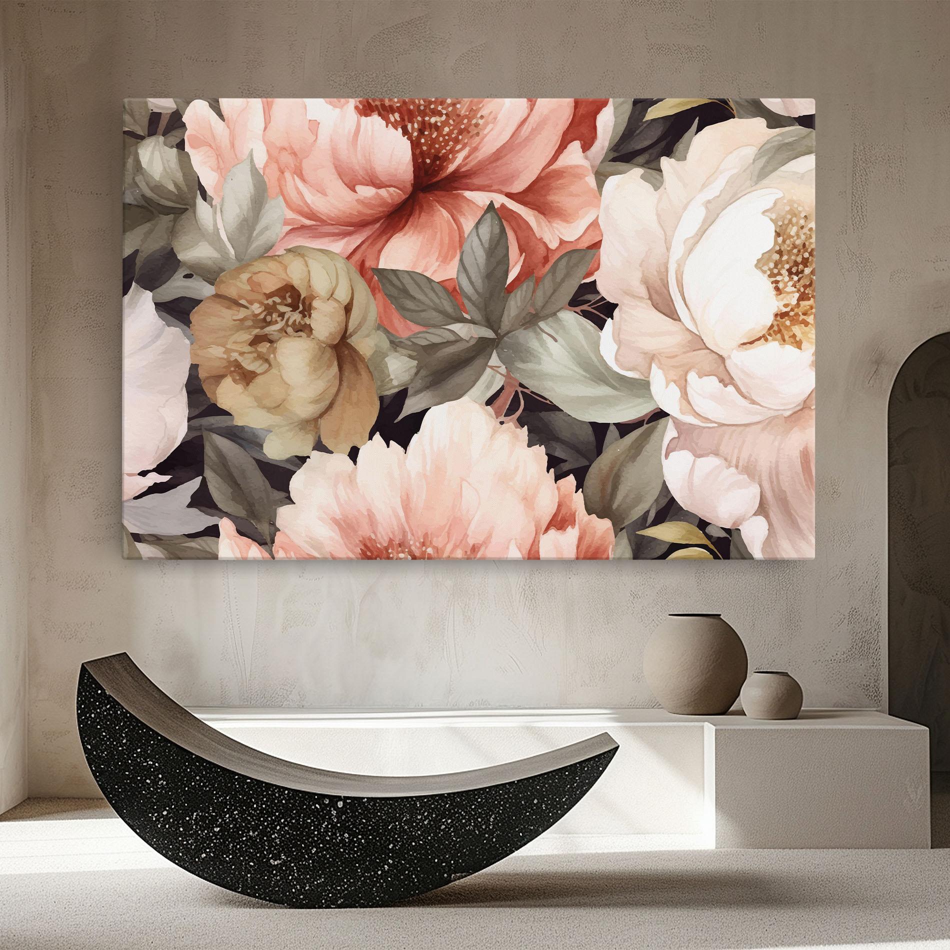 Картина на платно Cream Pink Peony mockup 8