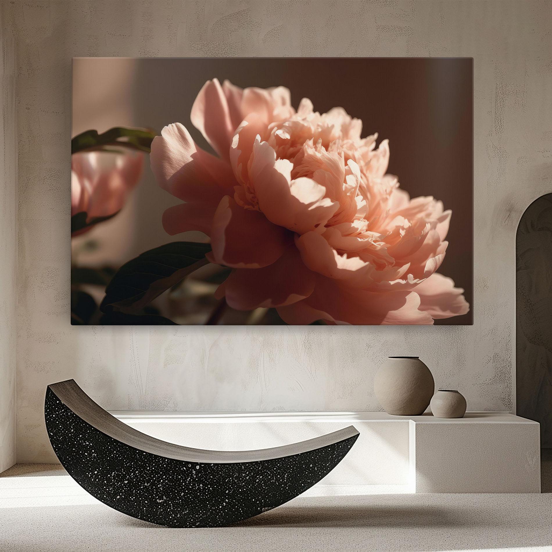 Картина на платно Light Orange Peony View mockup 8