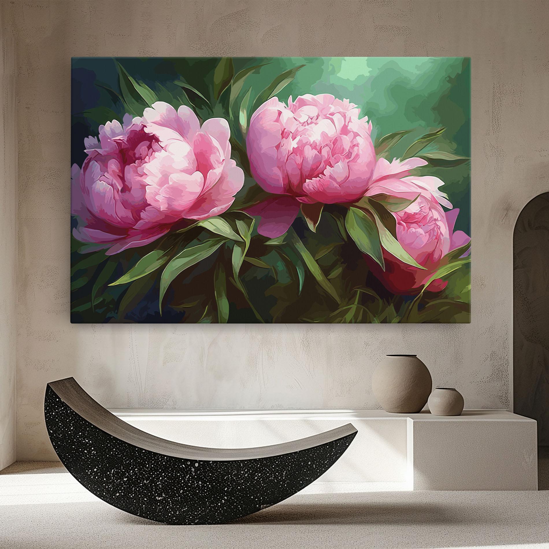 Картина на платно Peonies Art mockup 8