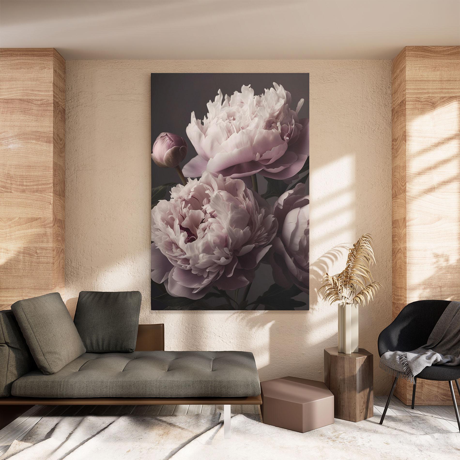 Картина на платно Grey Pastel Pink Peony mockup 8