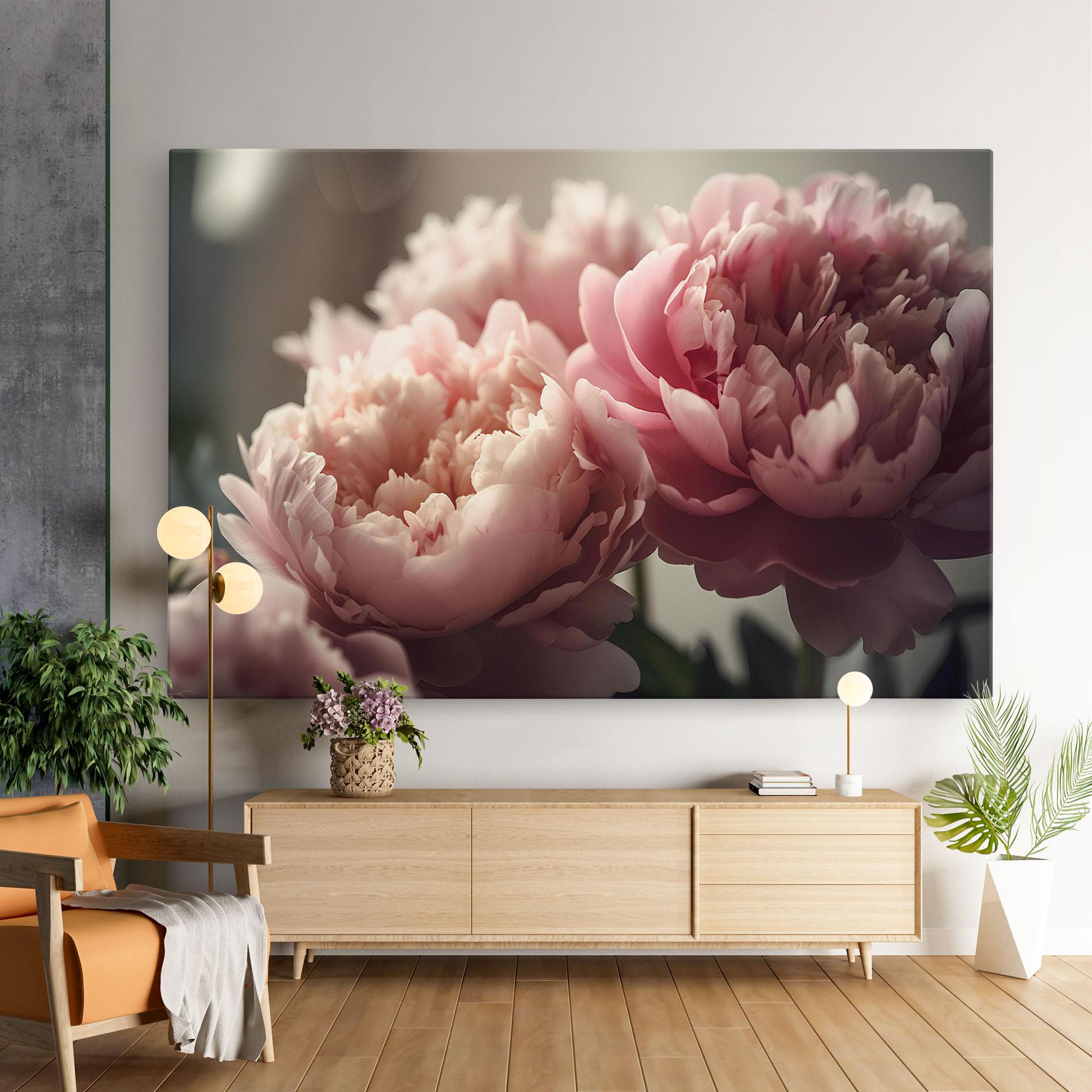 Картина на платно Cream Dreamy Peony mockup 9
