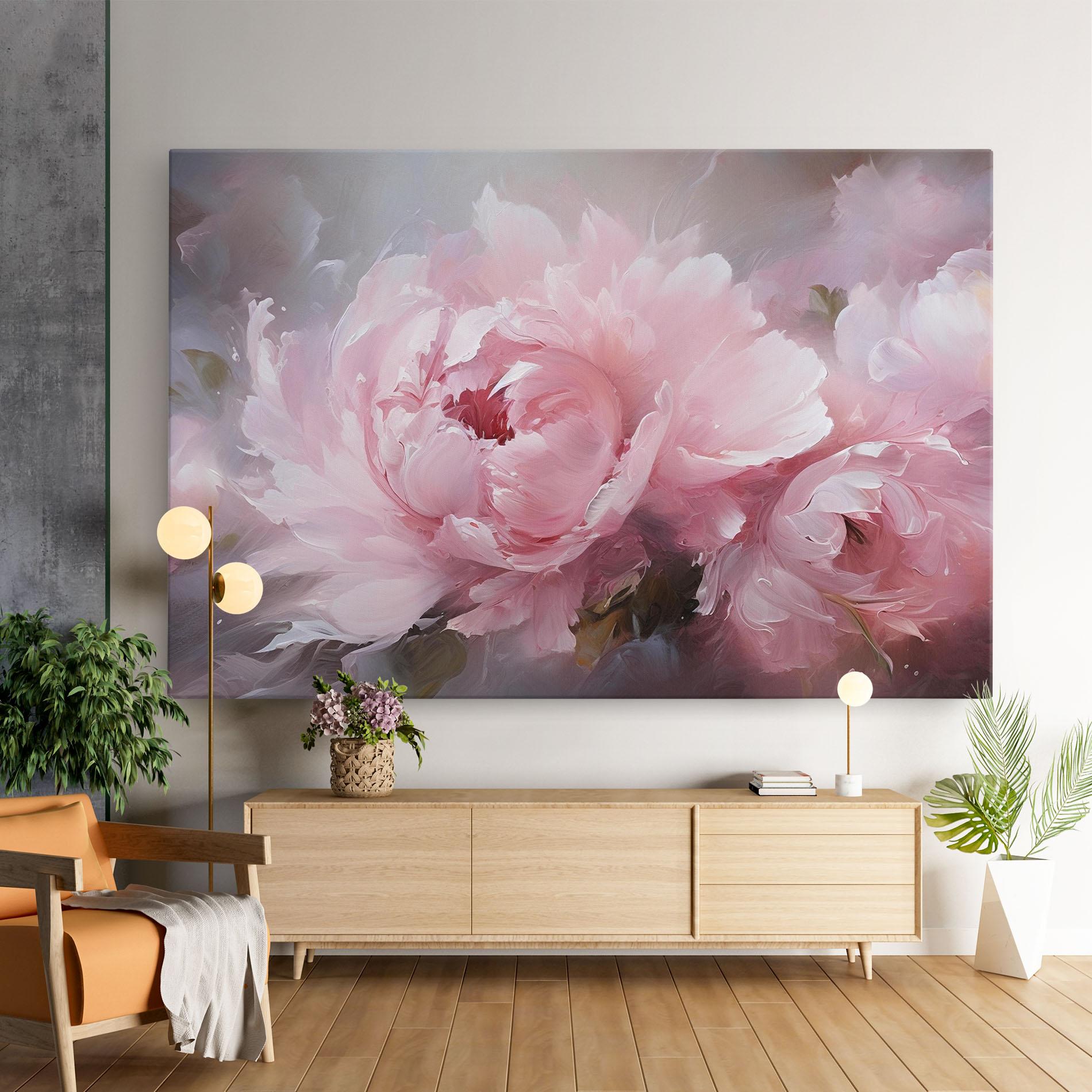 Картина на платно Dreamy Painting Peony mockup 9