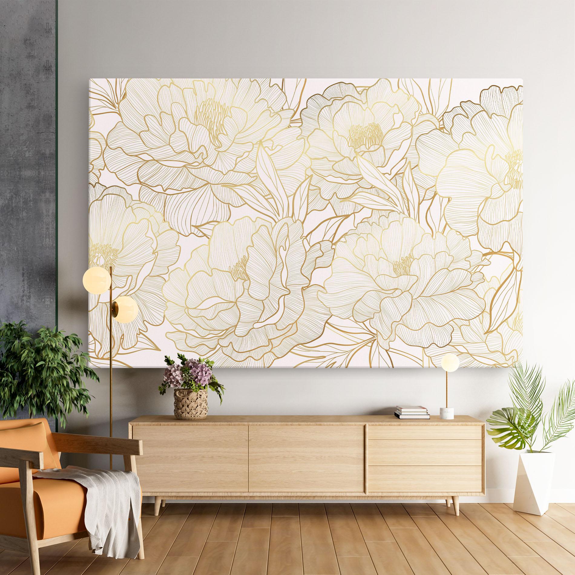 Картина на платно Golden Peony mockup 9