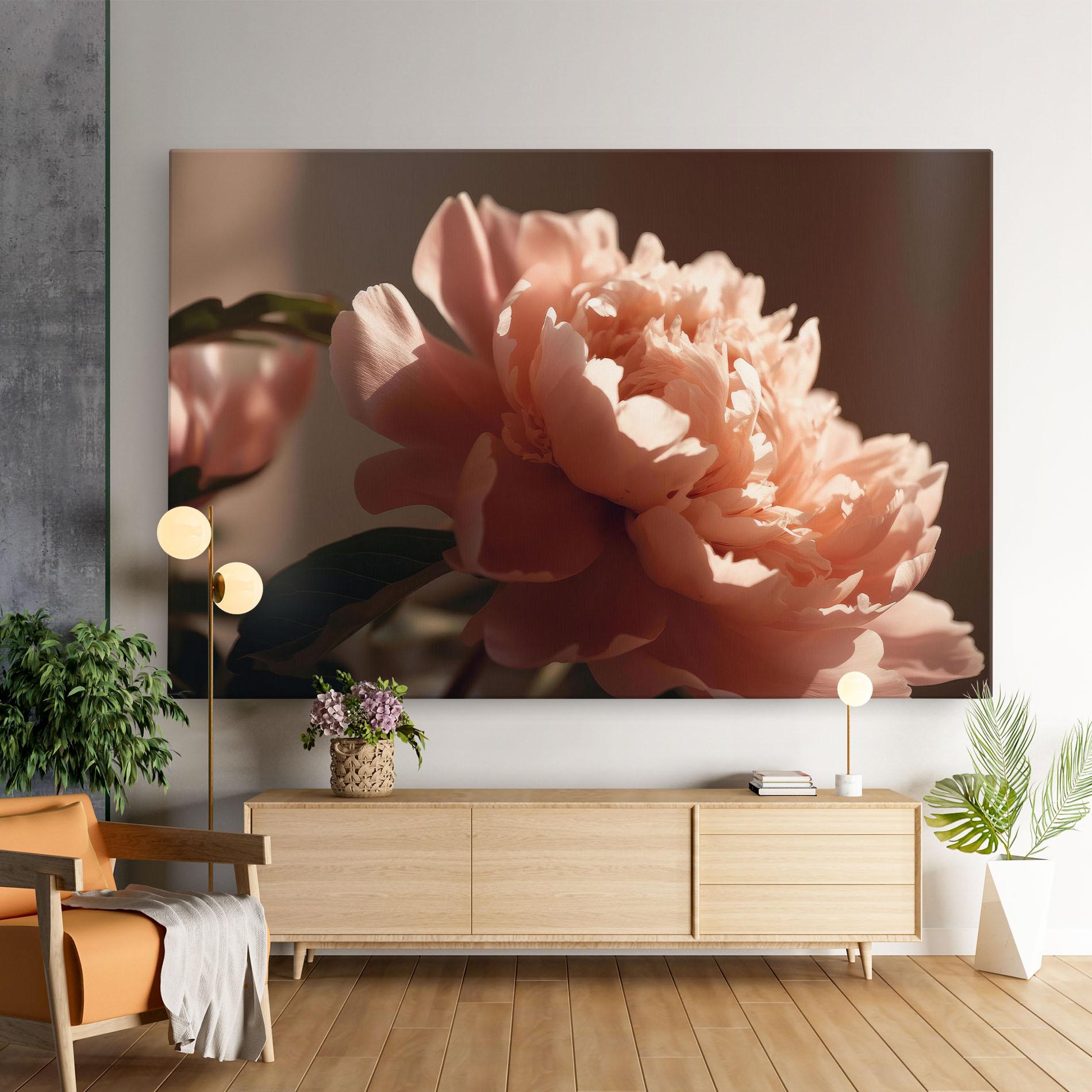 Картина на платно Light Orange Peony View mockup 9