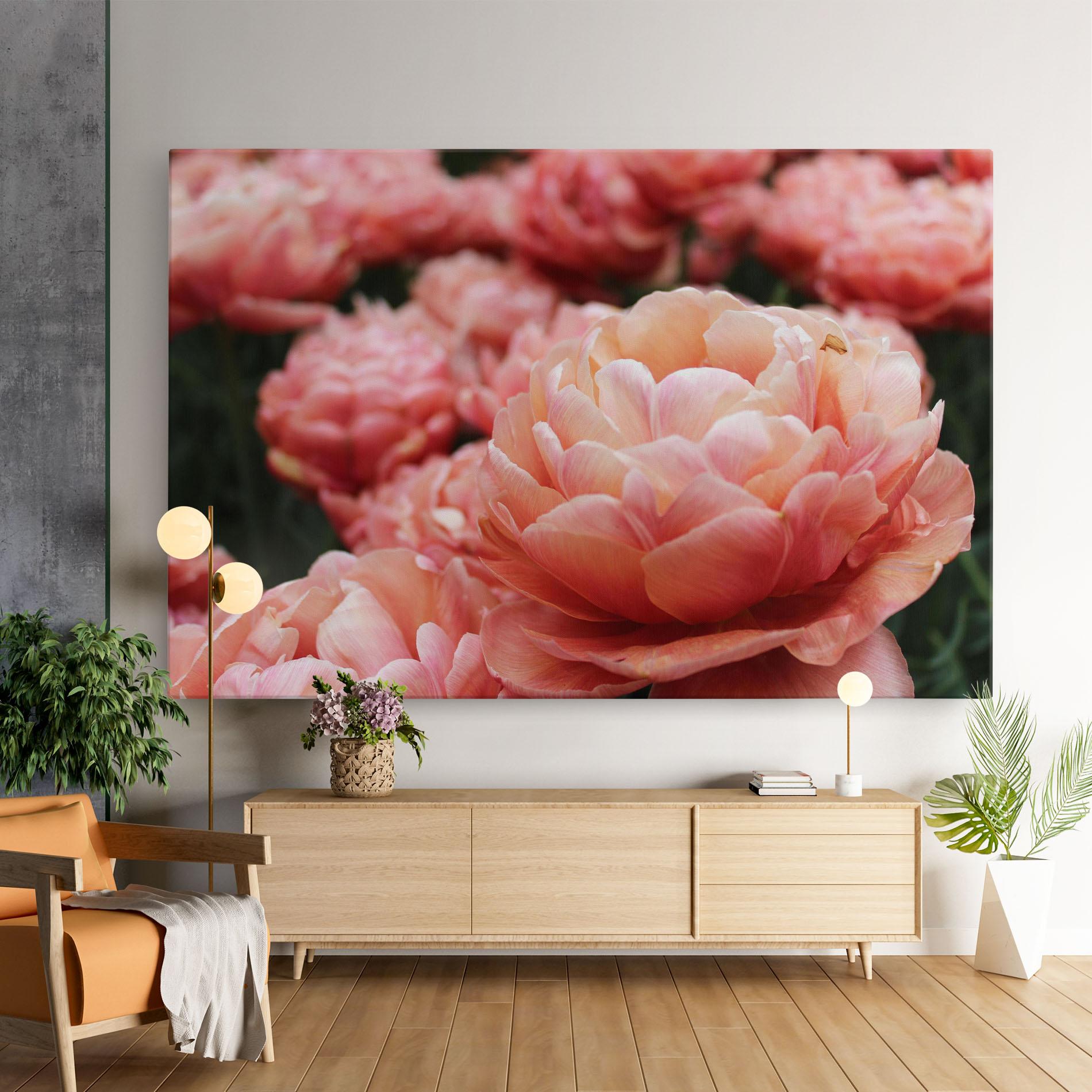 Картина на платно Light Orange Peony mockup 9