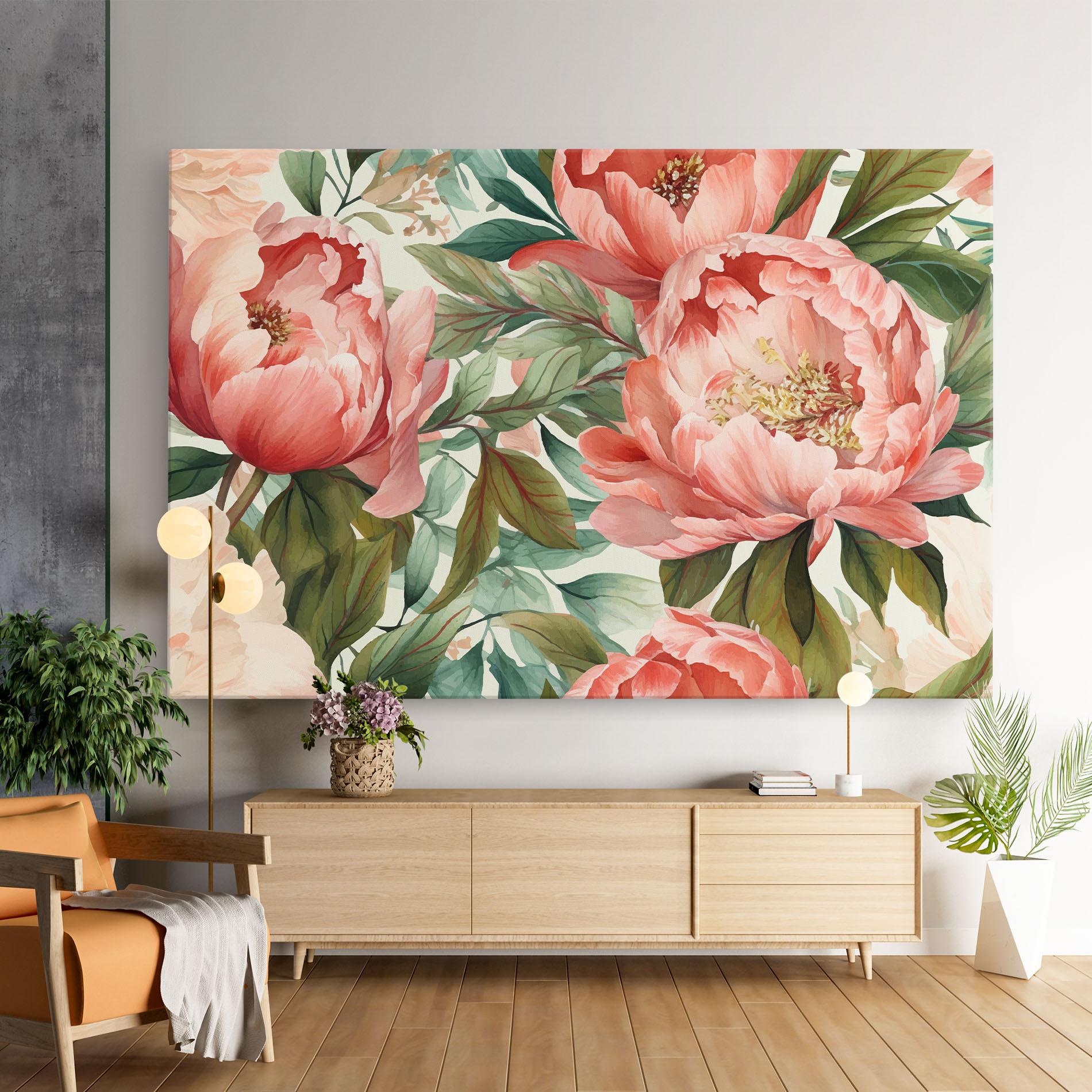 Картина на платно Light Red Peony mockup 9
