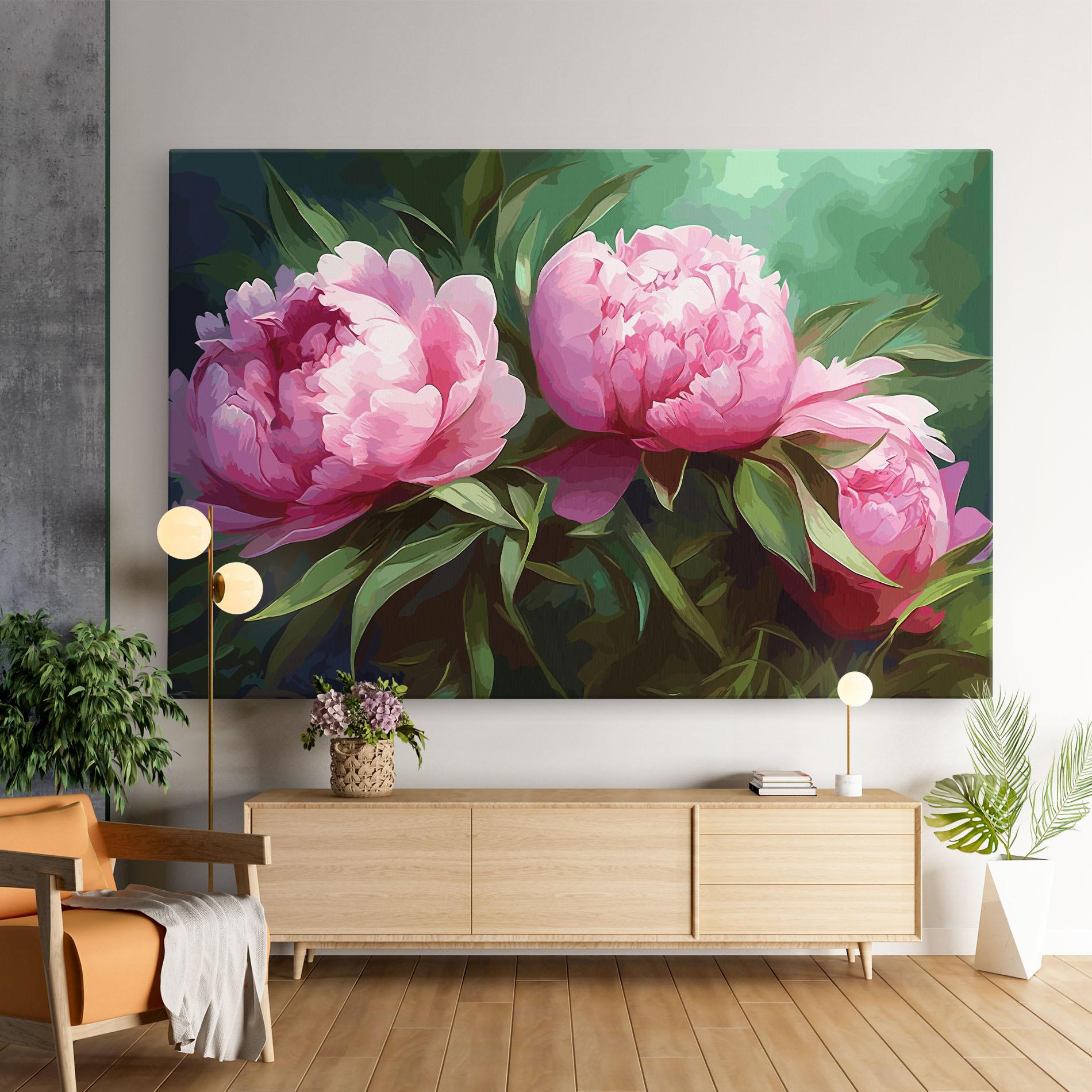 Картина на платно Peonies Art mockup 9