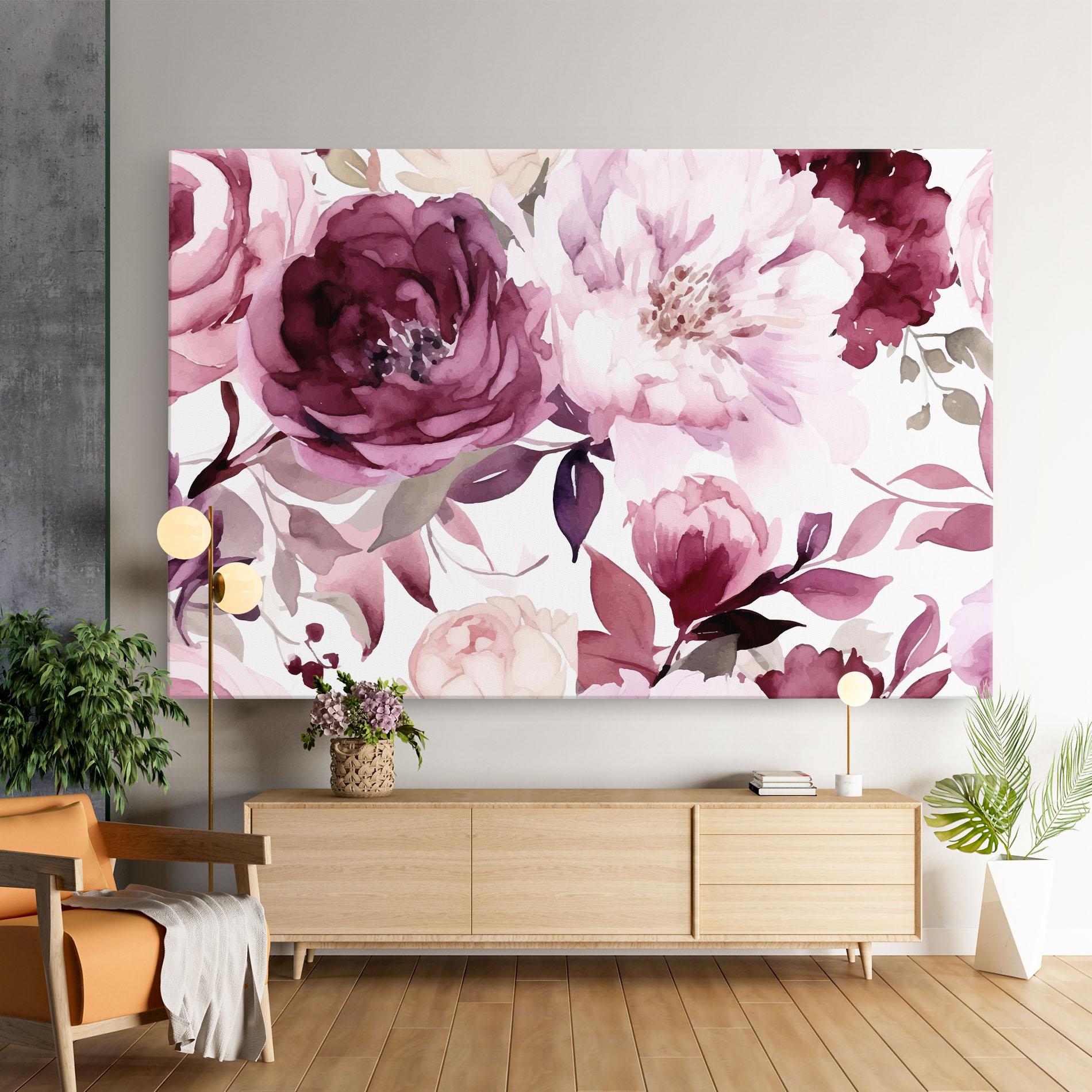 Картина на платно Peony Pink Purple mockup 9