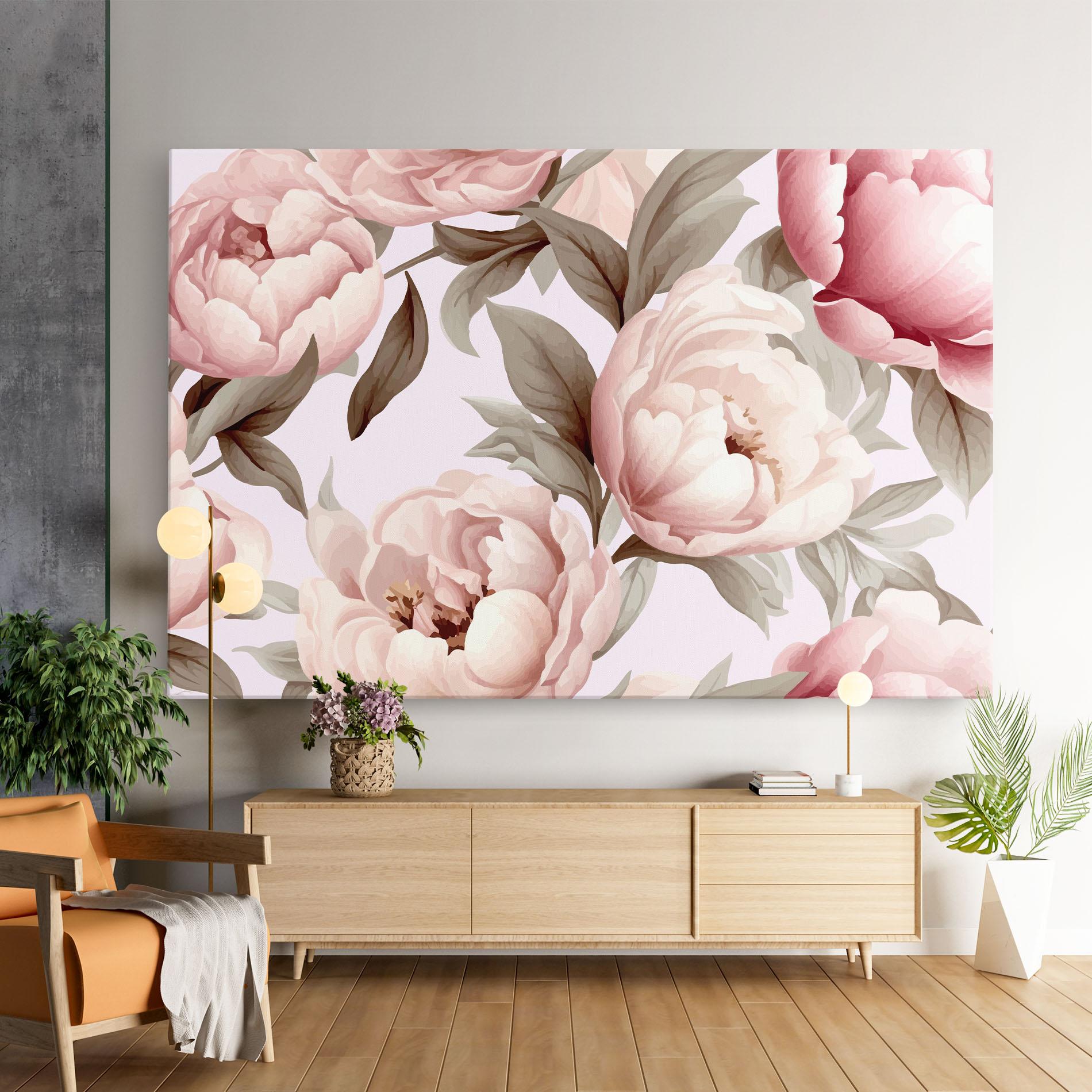 Картина на платно Pink Peony Buds mockup 9
