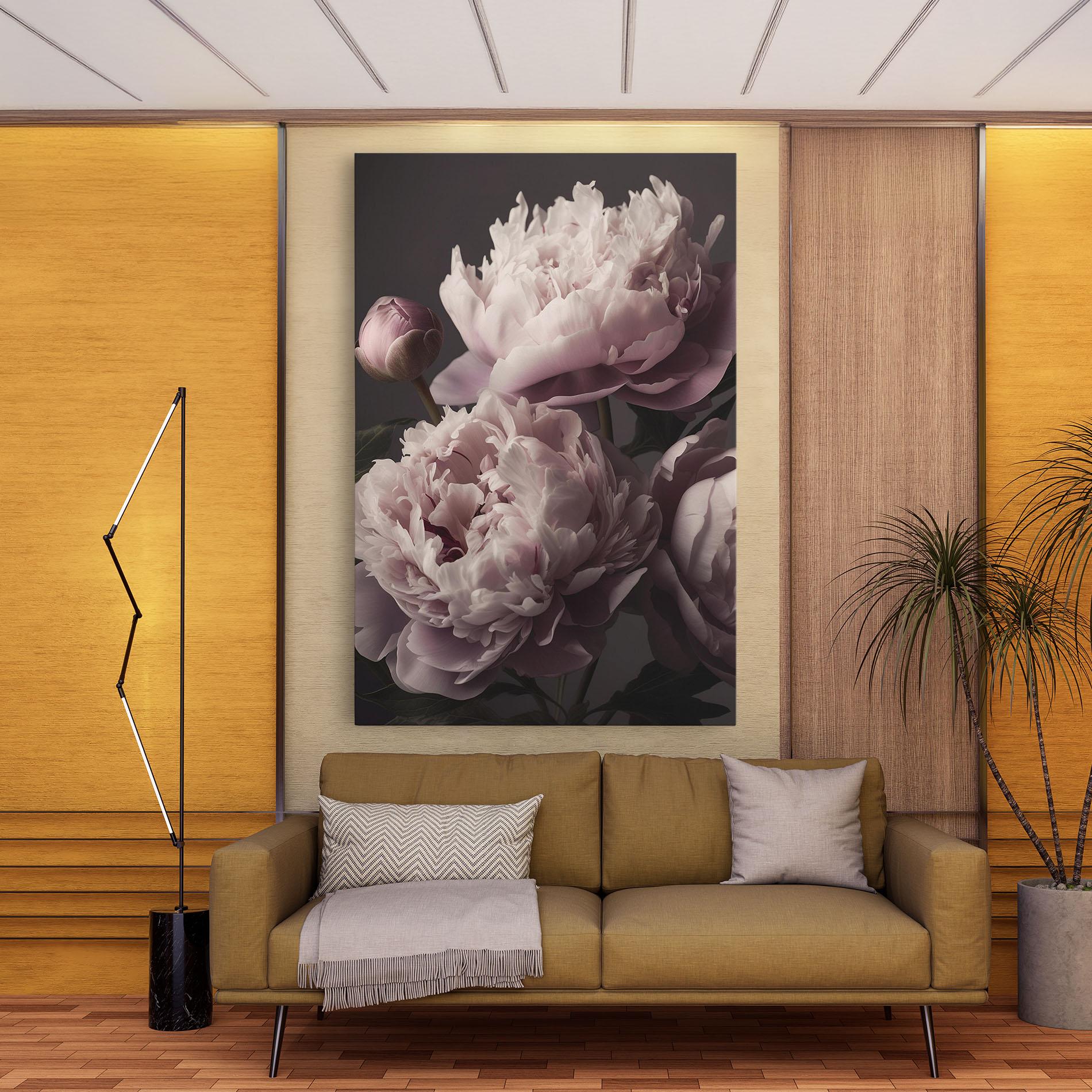 Картина на платно Grey Pastel Pink Peony mockup 9