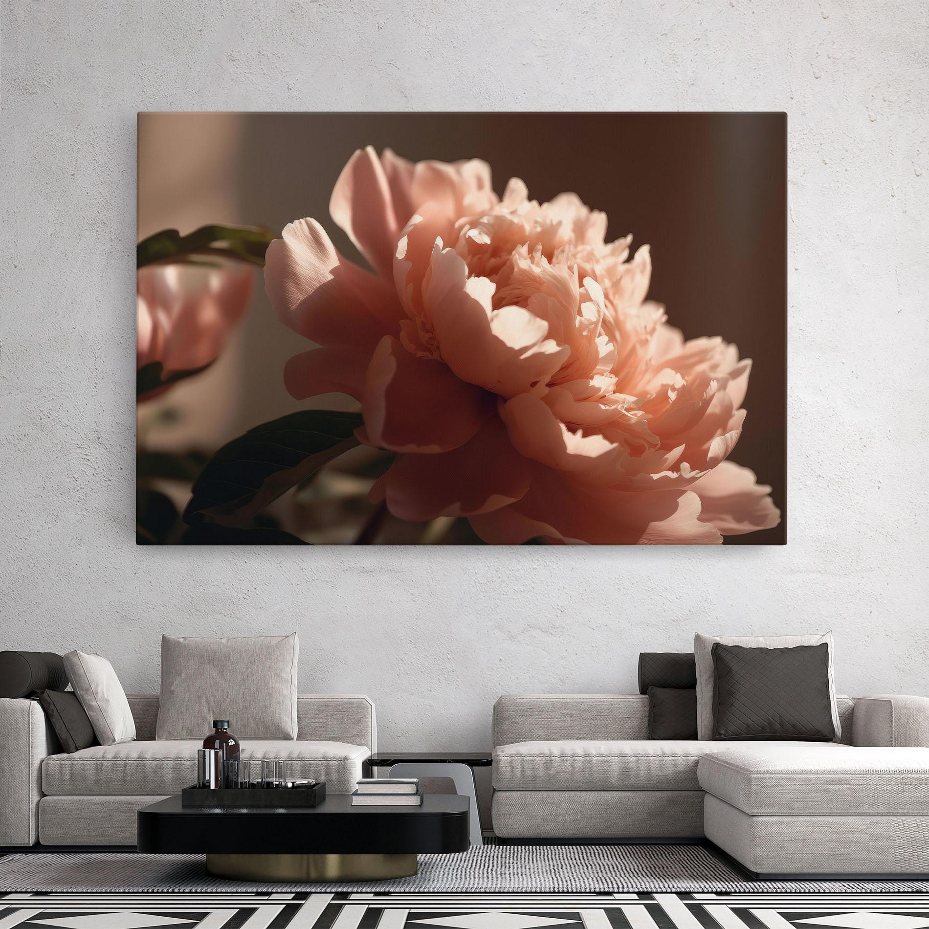 Картина на платно Light Orange Peony View mockup 2