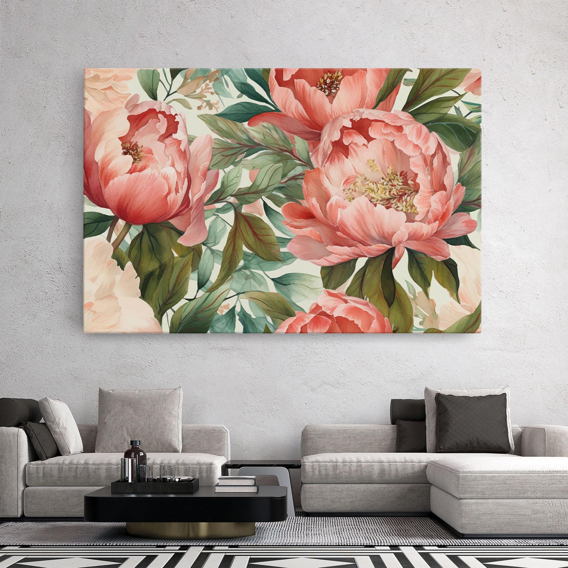 Картина на платно Light Red Peony mockup 2